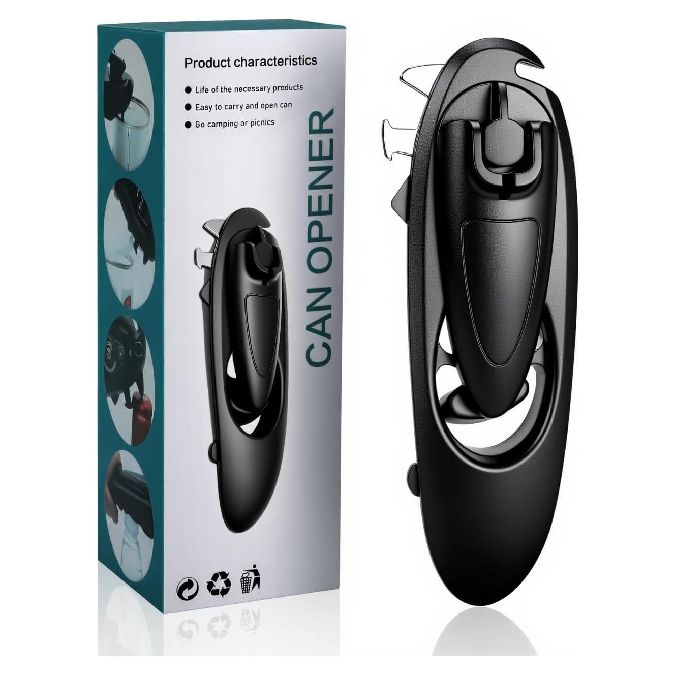 Abrelatas Multifuncional 8 en 1 TUOSANTER Negro 20x6x4 cm