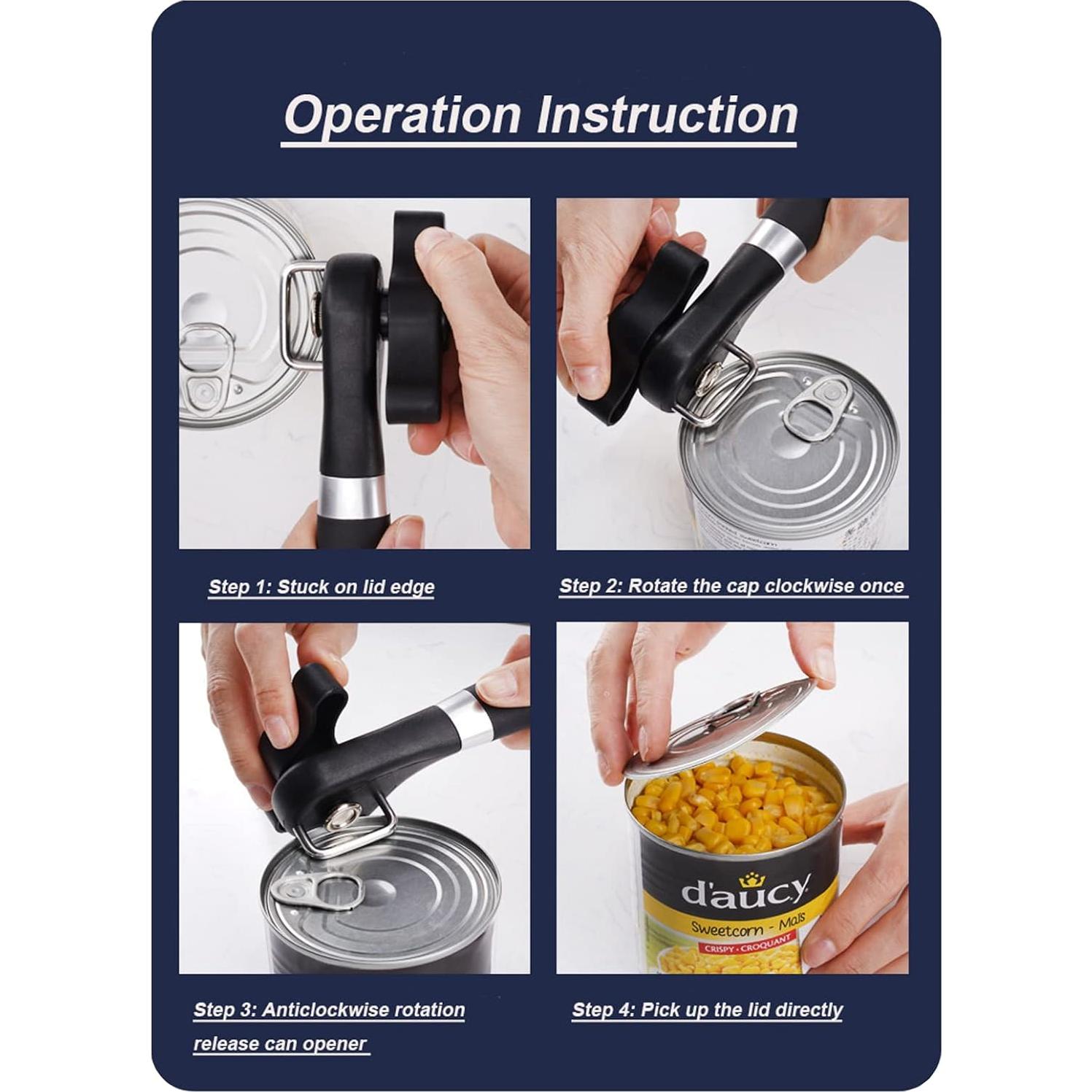 Abrelatas Manual Vishui de Acero Inoxidable 20.5x6x4cm