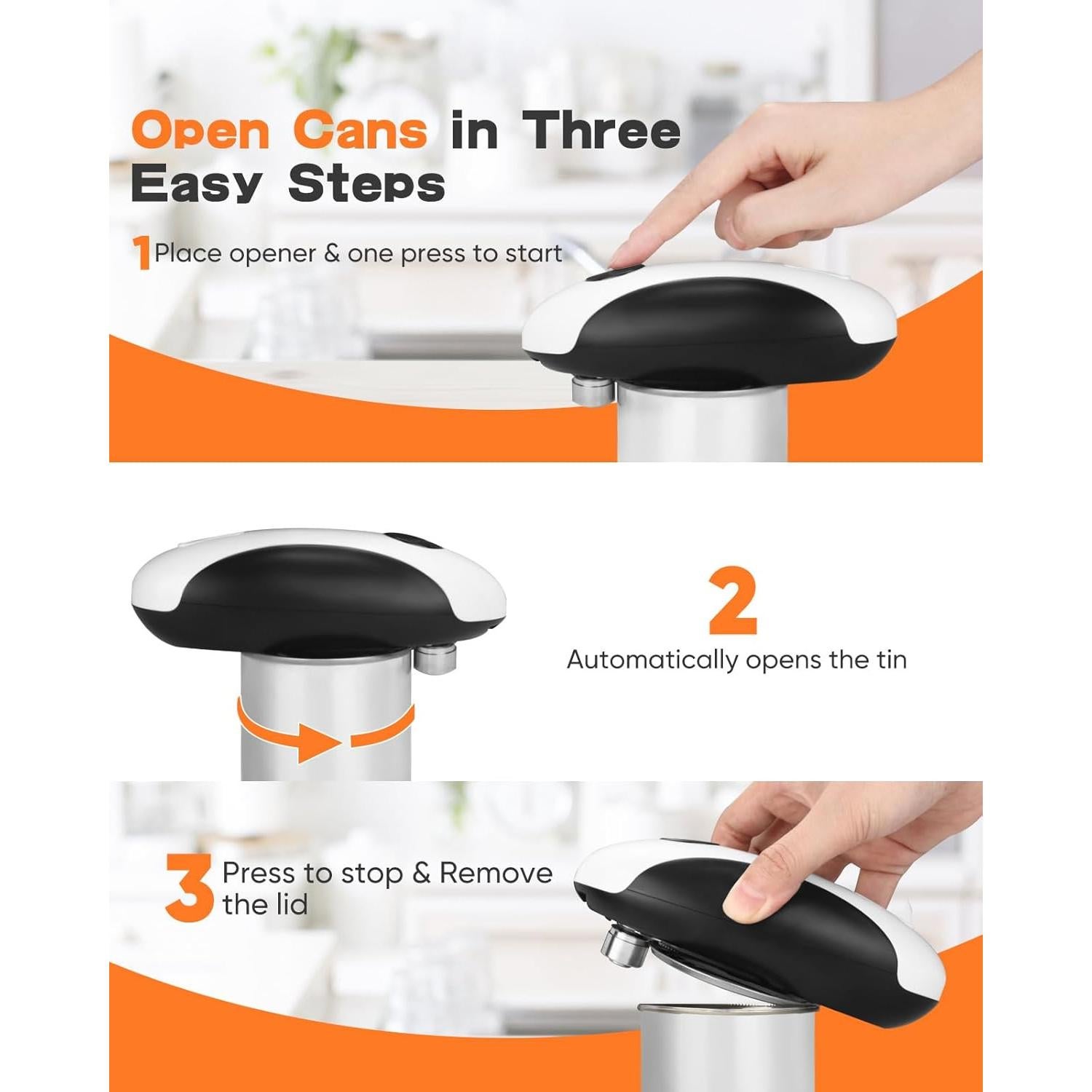 Abrelatas Eléctrico Tomentific KGQ-5A Recargable USB 430g