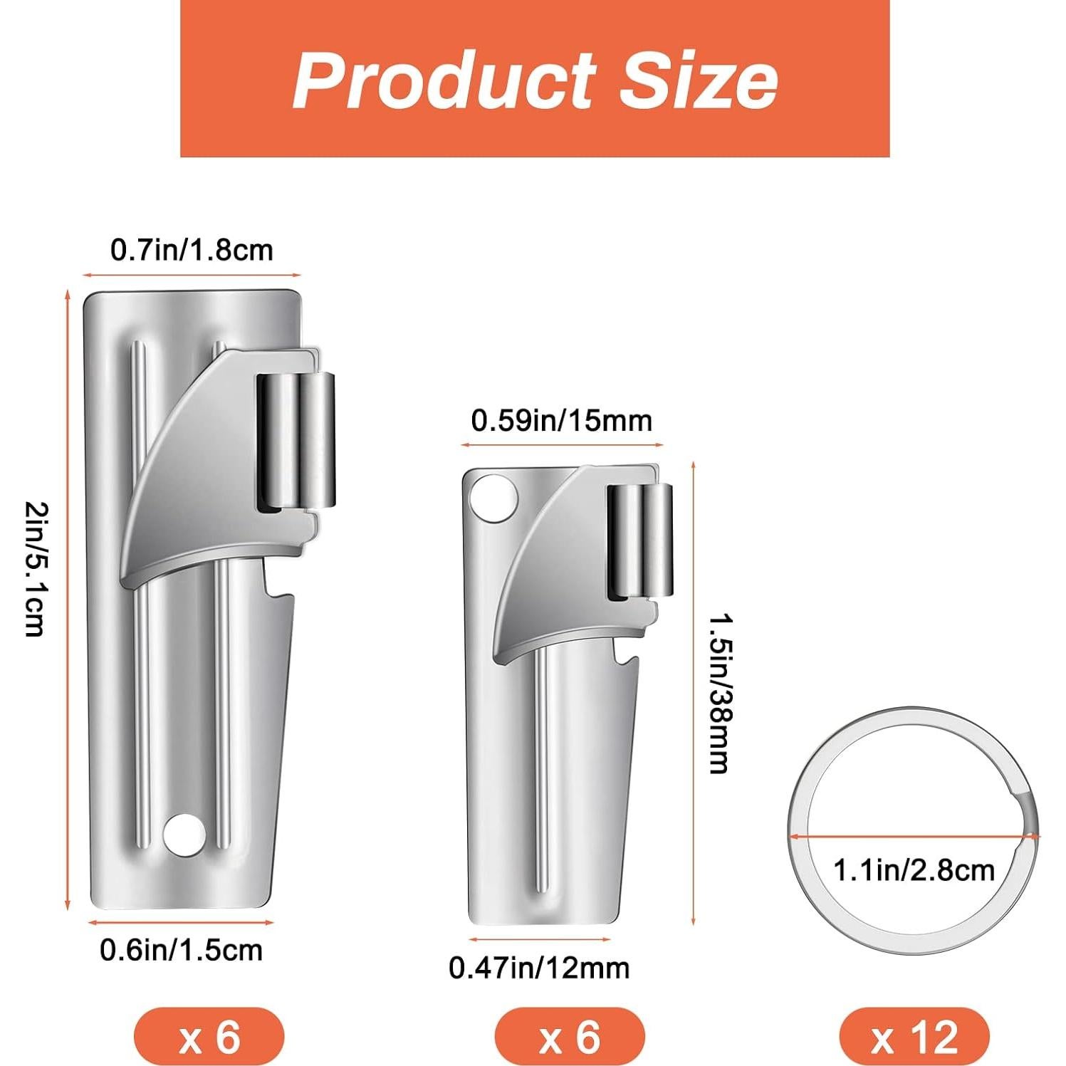 12 Abrelatas de Acero Inoxidable Anglecai P-38 y P-51