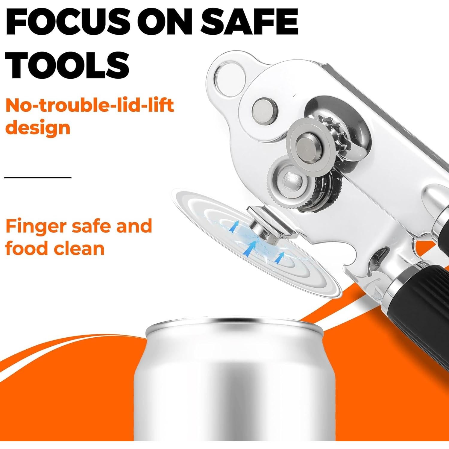 Abrelatas Manual Bxgnip con Imán y Mango Antideslizante