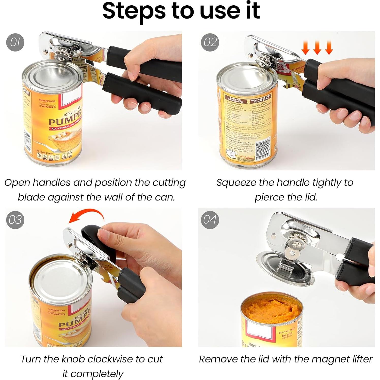 Abrelatas Manual iheyfill con Elevación Magnética y Cuchilla Afilada