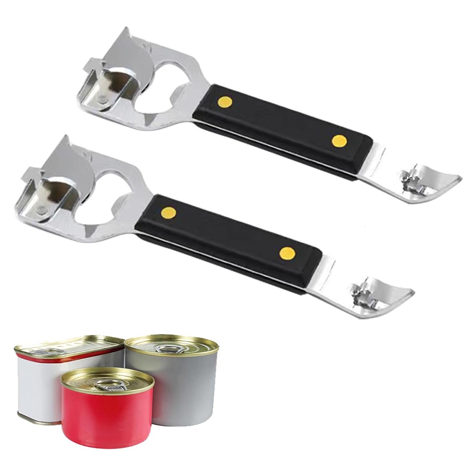 Abre latas manual HLCM 4 en 1 - 2 unidades, color negro