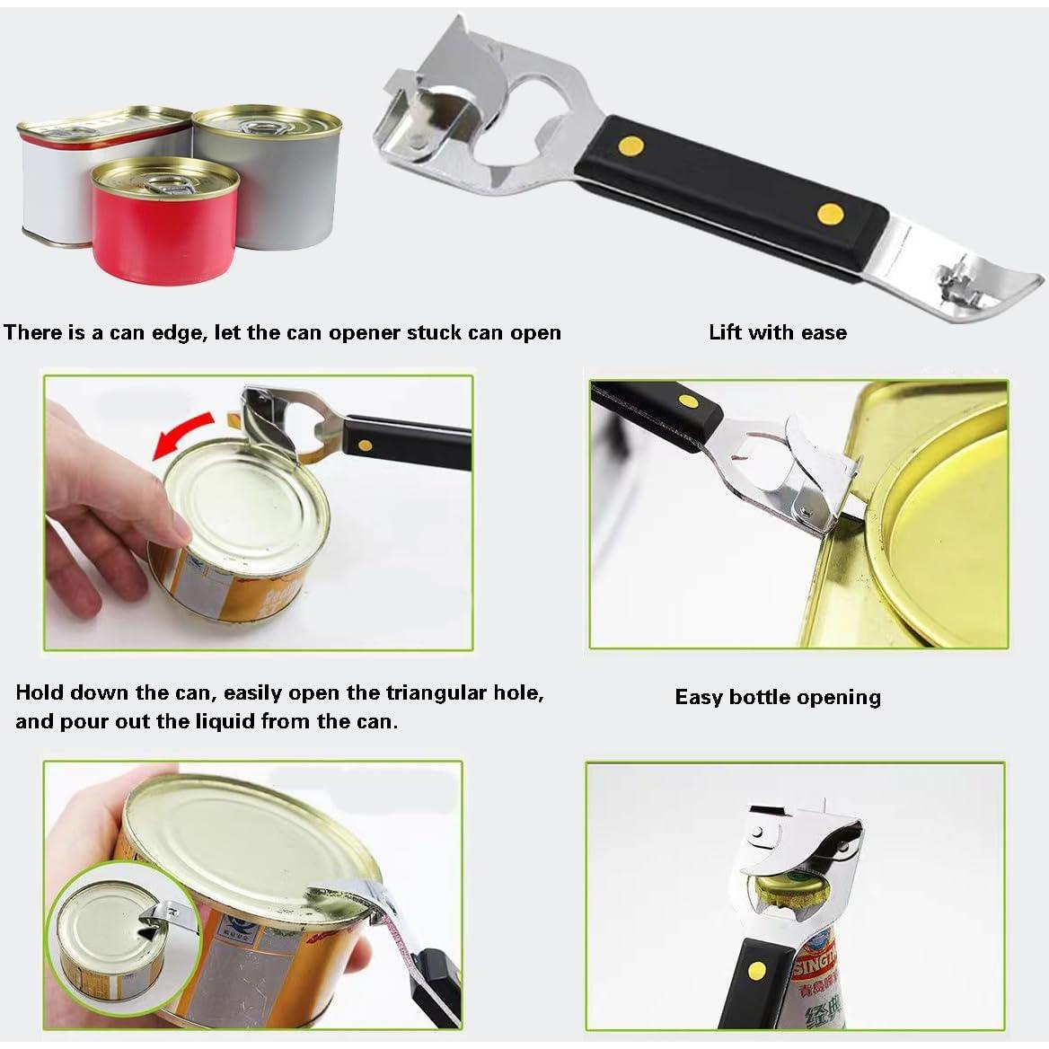 Abre latas manual HLCM 4 en 1 - 2 unidades, color negro