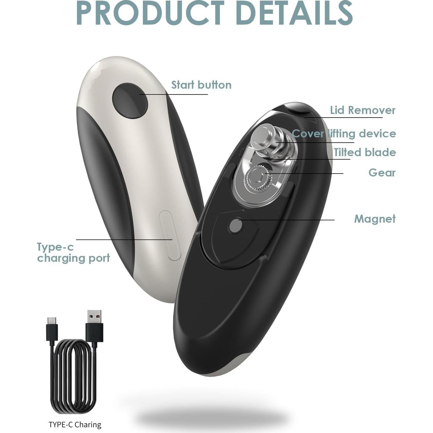 Abrelatas Eléctrico BW Wealthy Automático Recargable 422g