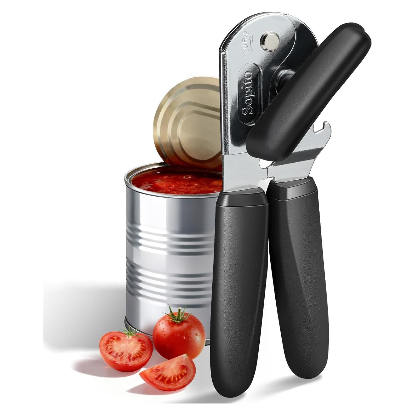 Abrelatas Manual Sopito de Acero Inoxidable para Personas Mayores