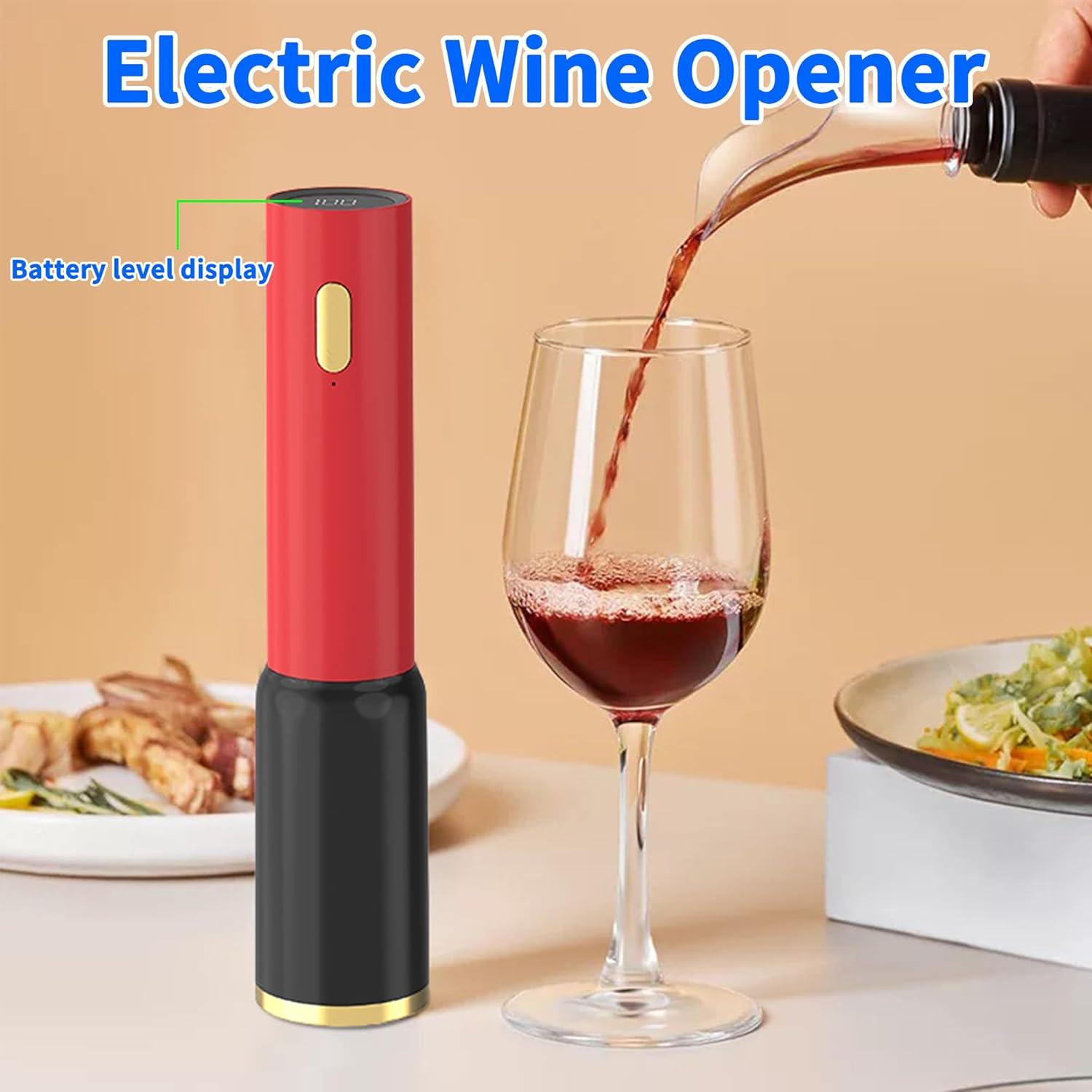 Abridor de Vino Eléctrico AmzooPoo Recargable con Cortador