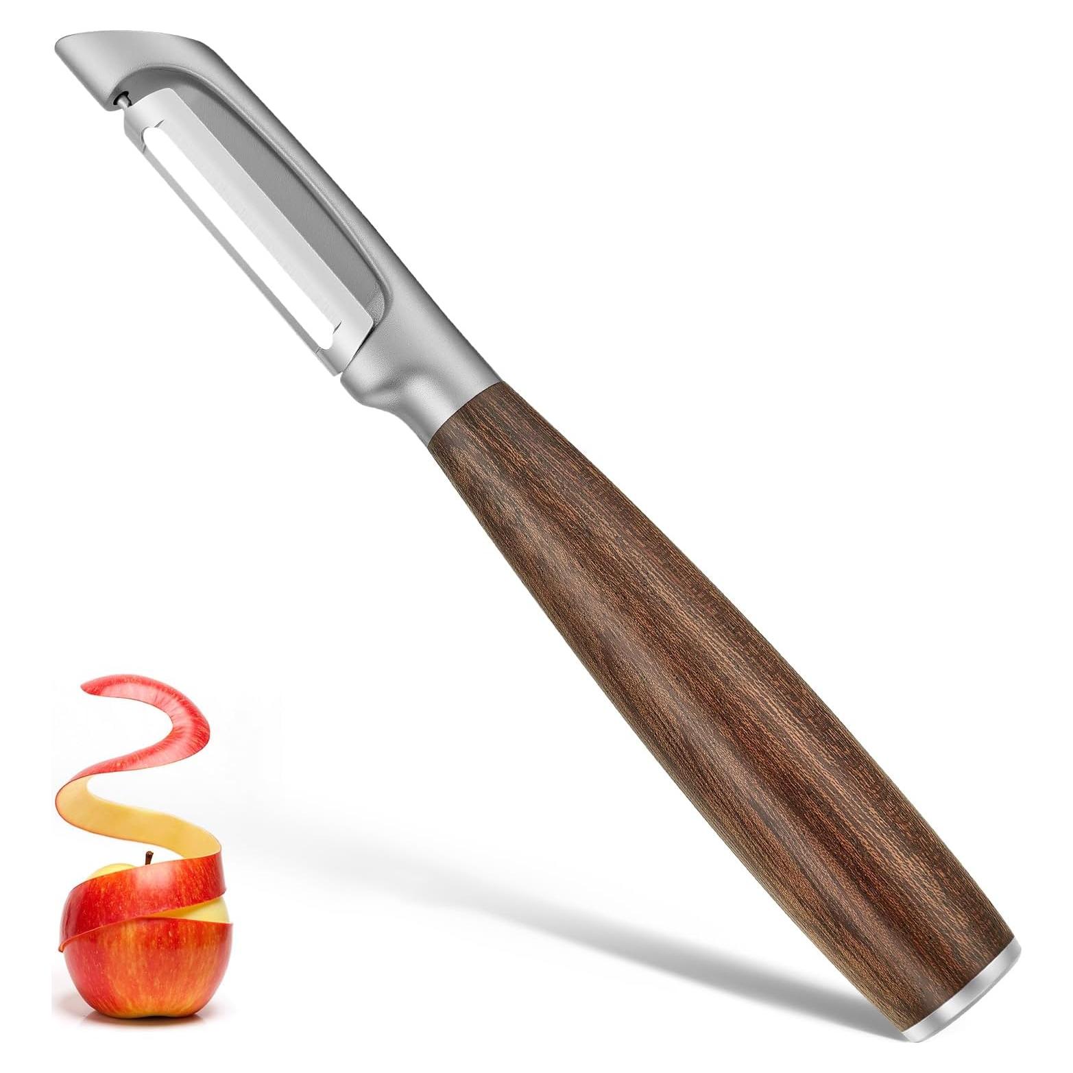 Pelador de Verduras LUNERKU Tipo I Acero Inoxidable Mango Madera