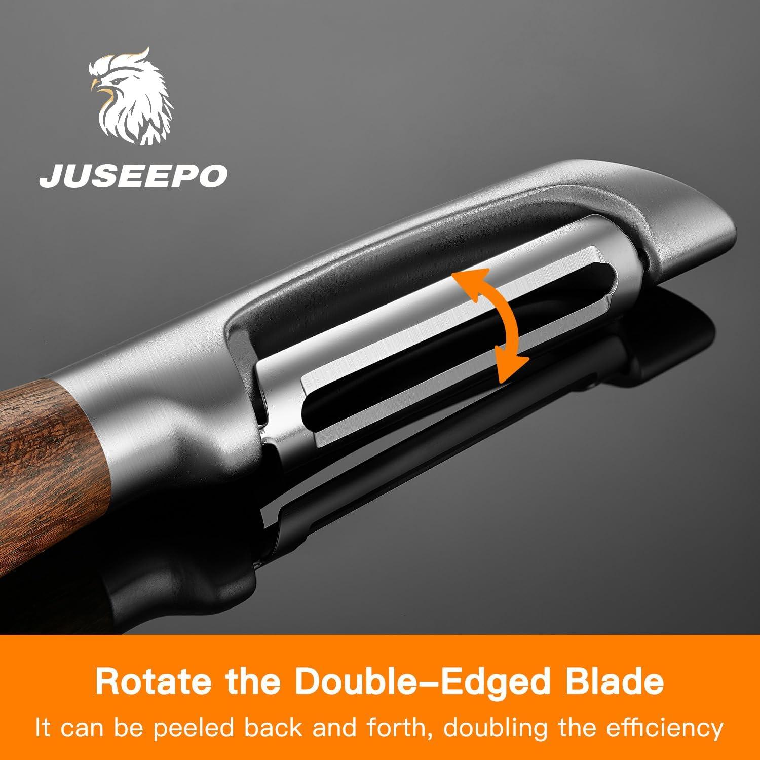 Pelador de Verduras LUNERKU Tipo I Acero Inoxidable Mango Madera