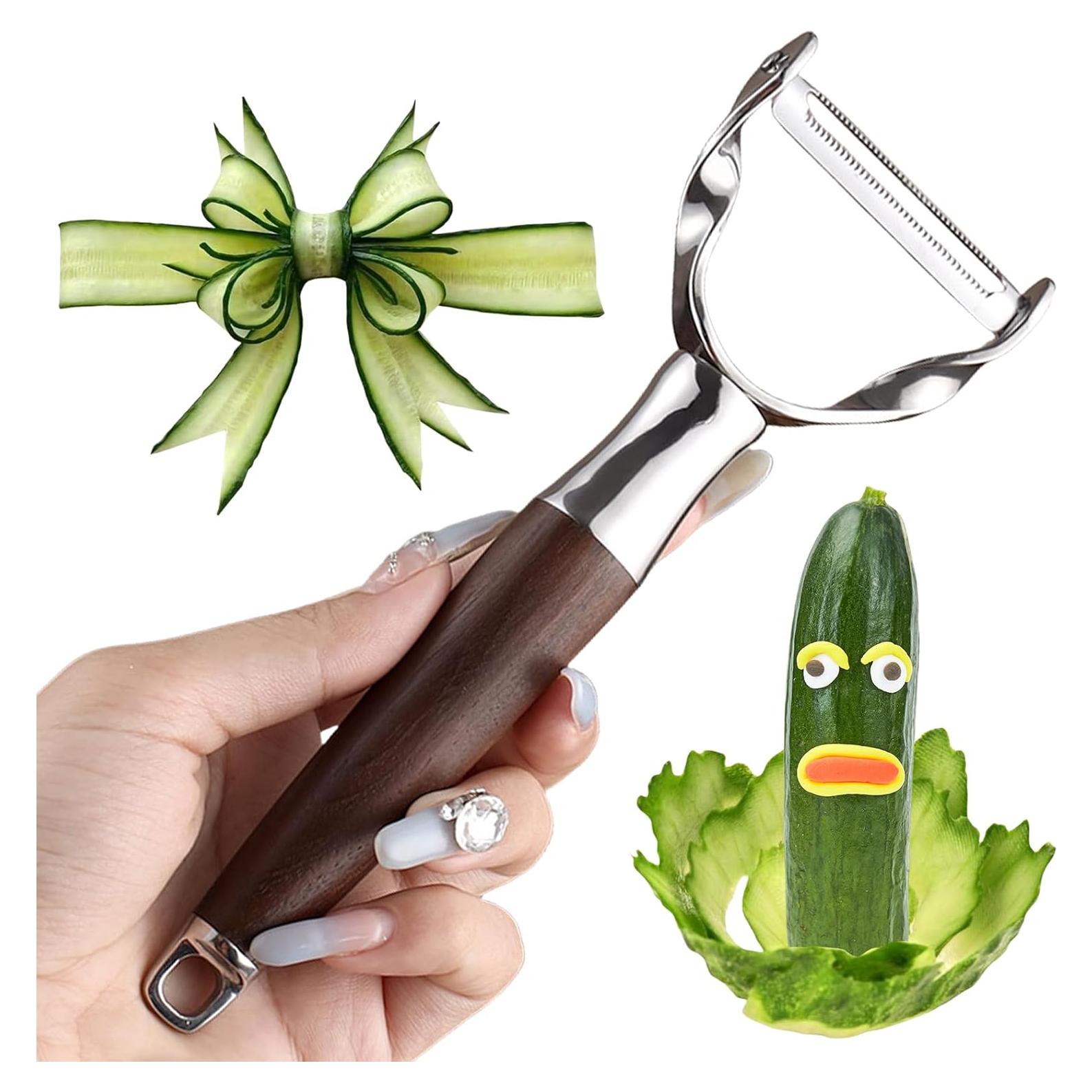 Pelador de Verduras Premium AUDAMI - Acero Inoxidable y Madera