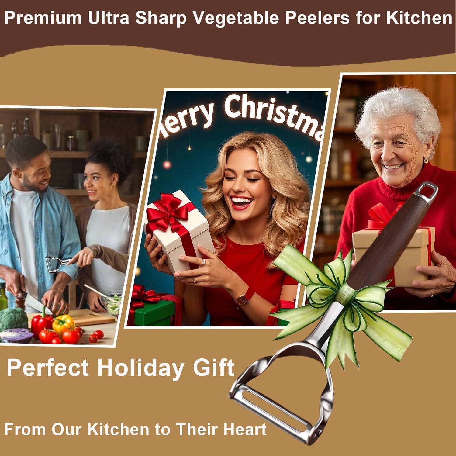 Pelador de Verduras Premium AUDAMI - Acero Inoxidable y Madera