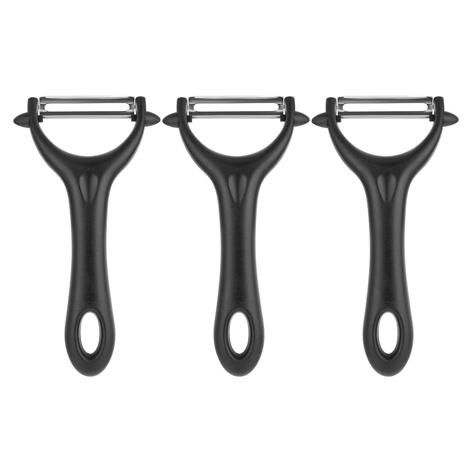 Set de 3 Peladores en Y Yuomeaz de Acero Inoxidable Negro