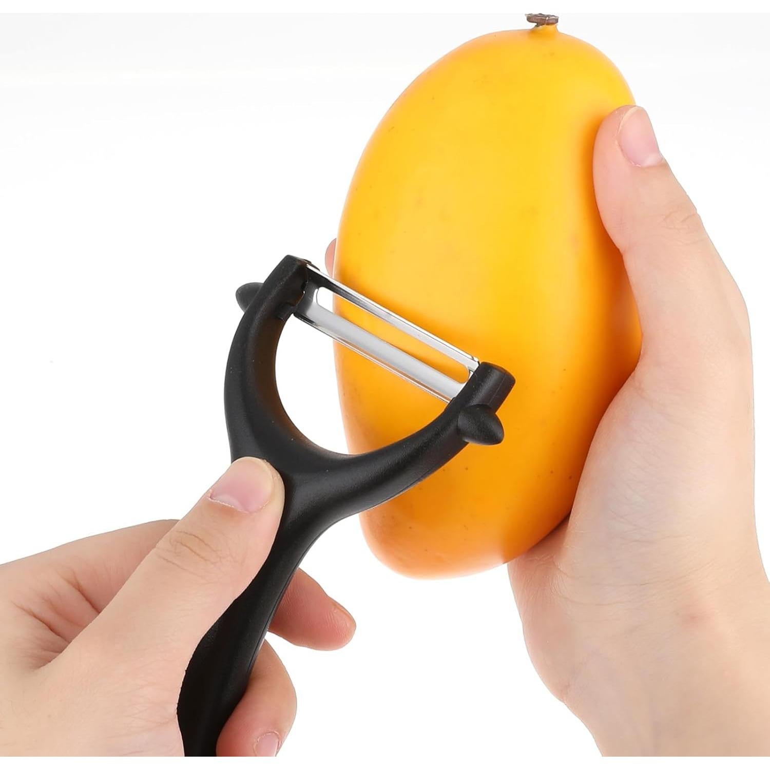 Set de 3 Peladores en Y Yuomeaz de Acero Inoxidable Negro