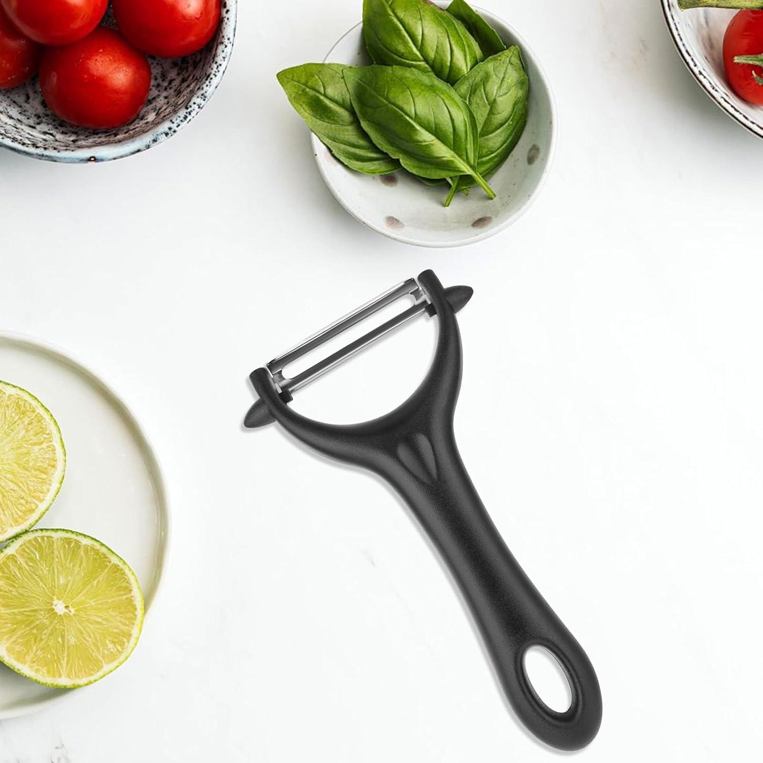 Set de 3 Peladores en Y Yuomeaz de Acero Inoxidable Negro