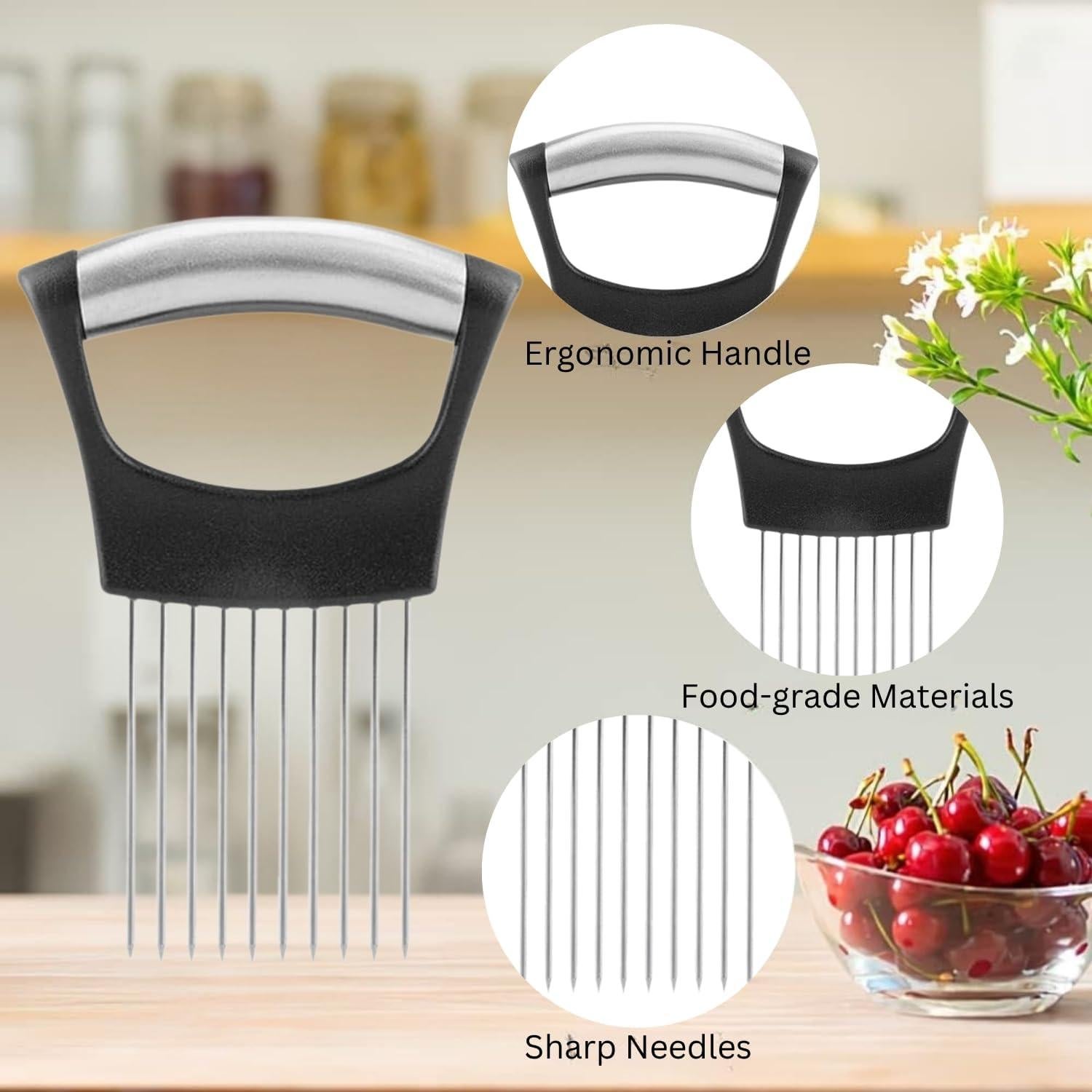 Juego de Soporte para Cebolla y Pelador Boorika - Acero Inoxidable