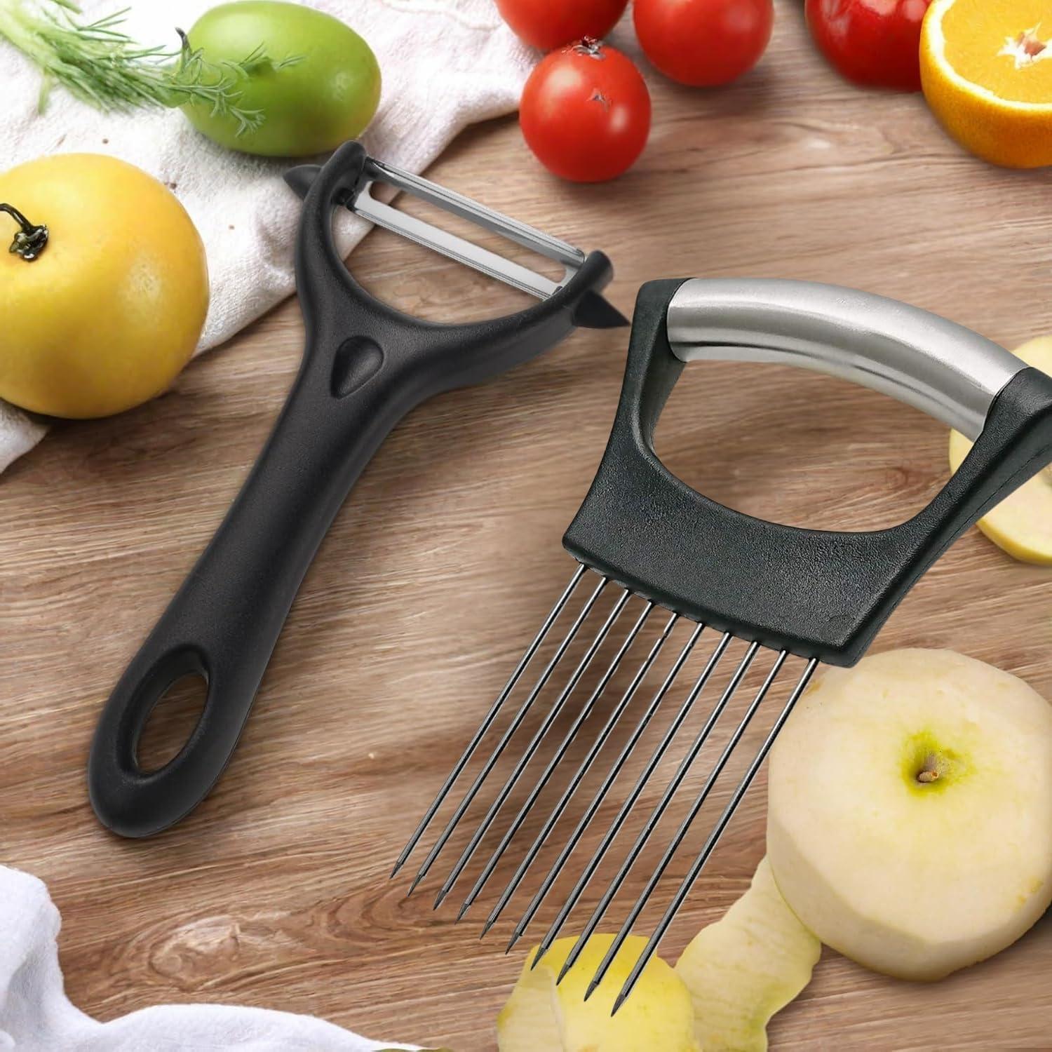 Juego de Soporte para Cebolla y Pelador Boorika - Acero Inoxidable