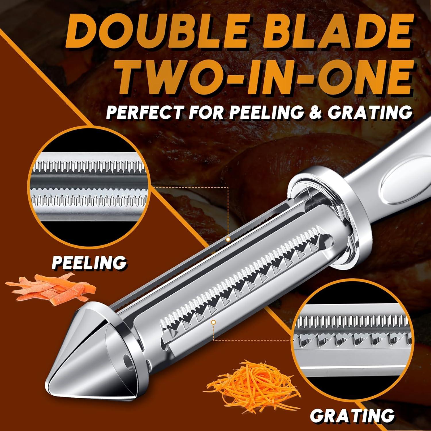 Juego de Tijeras de Cocina y Peladores Huusk - Acero Inoxidable