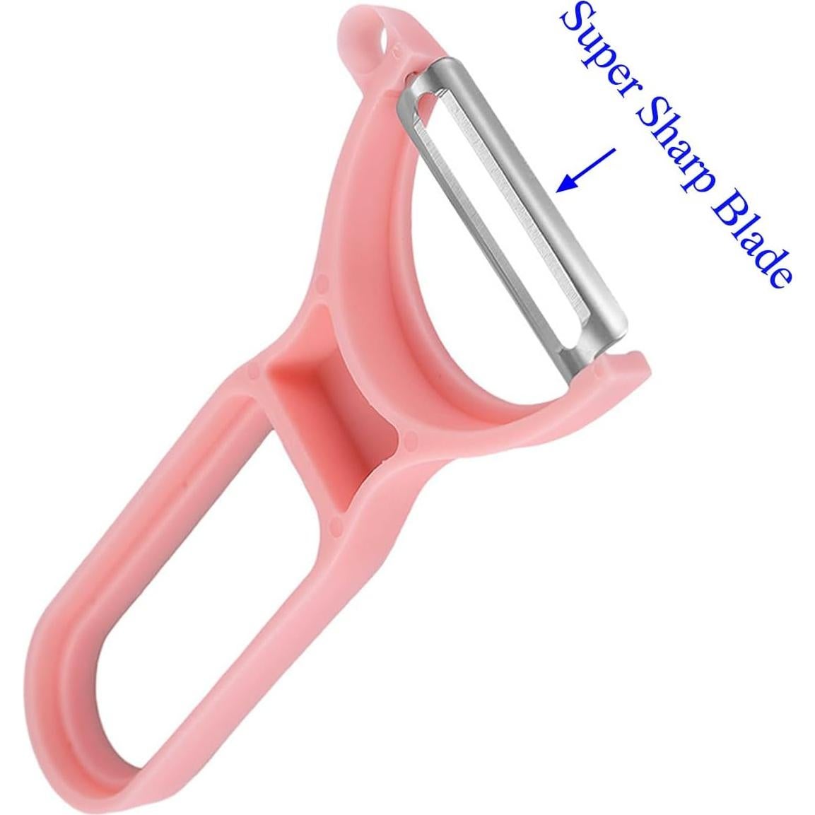 Pelador de Verduras JILFR Rosa, Cuchilla Ultra Afilada 13.34 cm