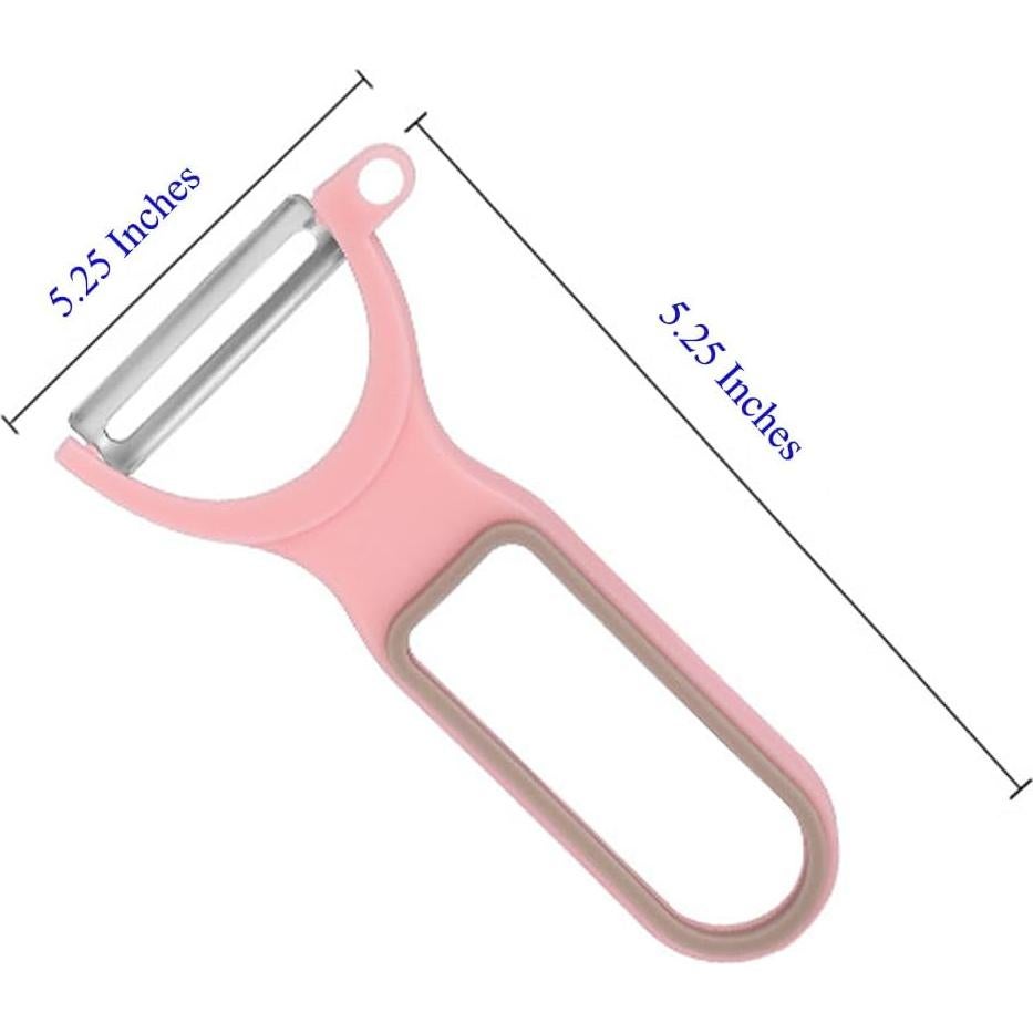 Pelador de Verduras JILFR Rosa, Cuchilla Ultra Afilada 13.34 cm