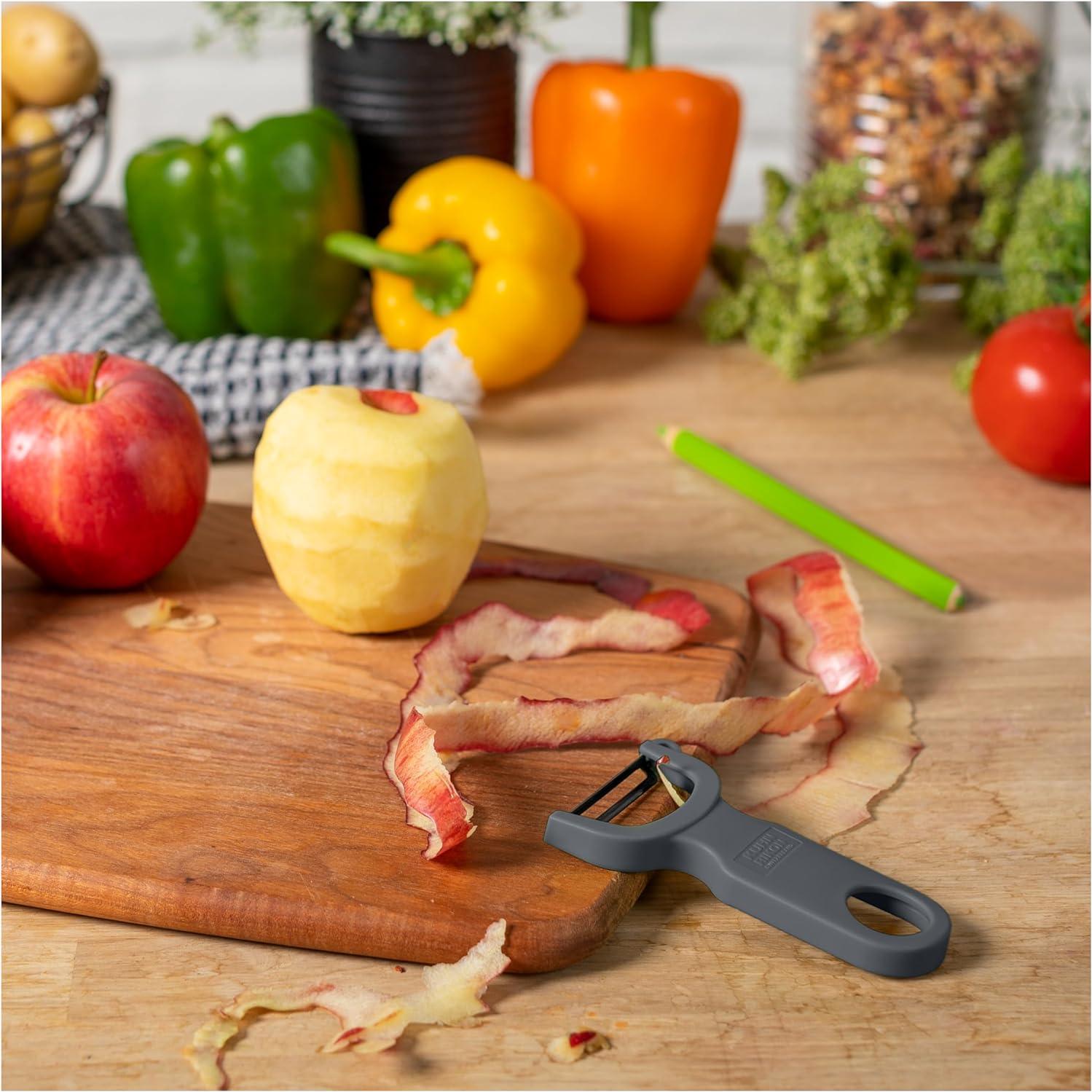 Juego de Peladores Suizos Kuhn Rikon - 2 Piezas, Gris y Blanco