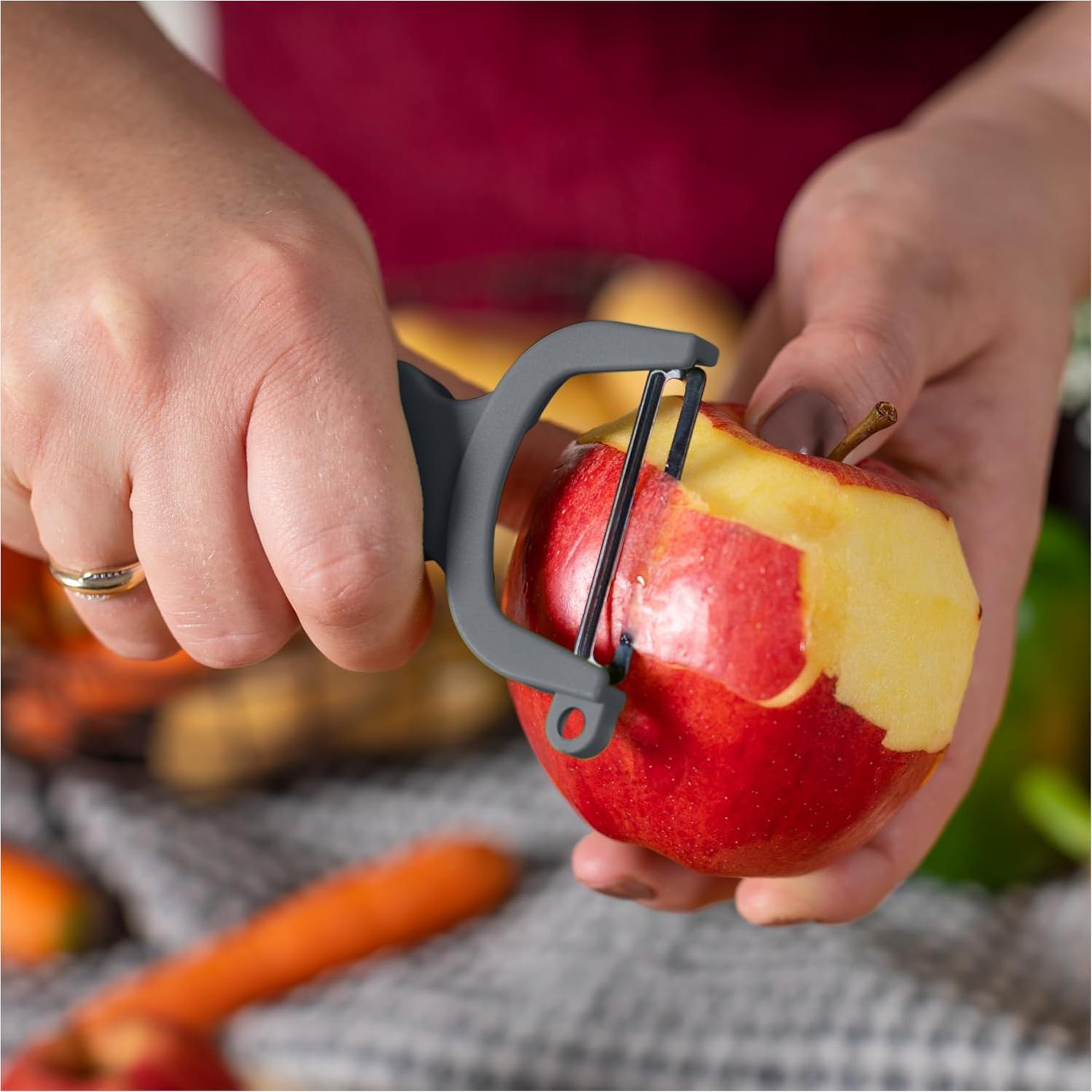 Juego de Peladores Suizos Kuhn Rikon - 2 Piezas, Gris y Blanco