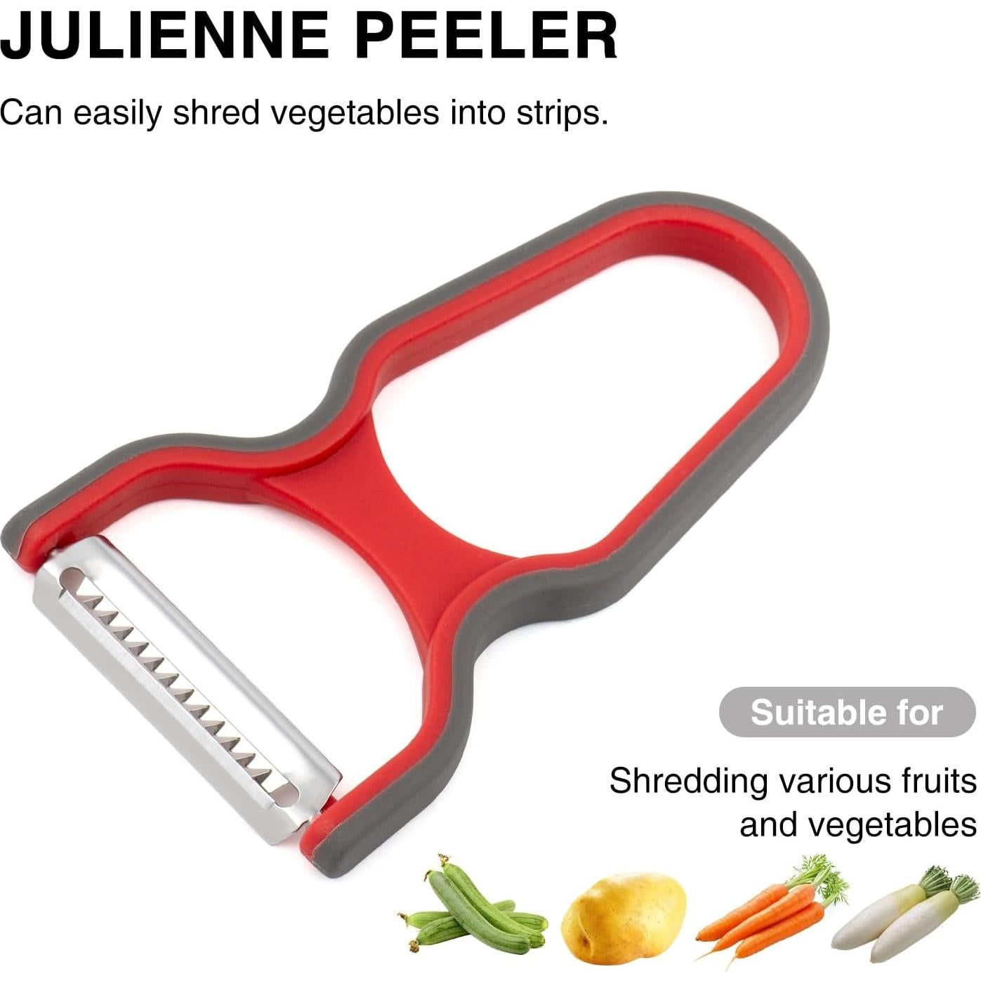 Juego de 4 Peladores SHINEMOON Acero Inoxidable Multicolor