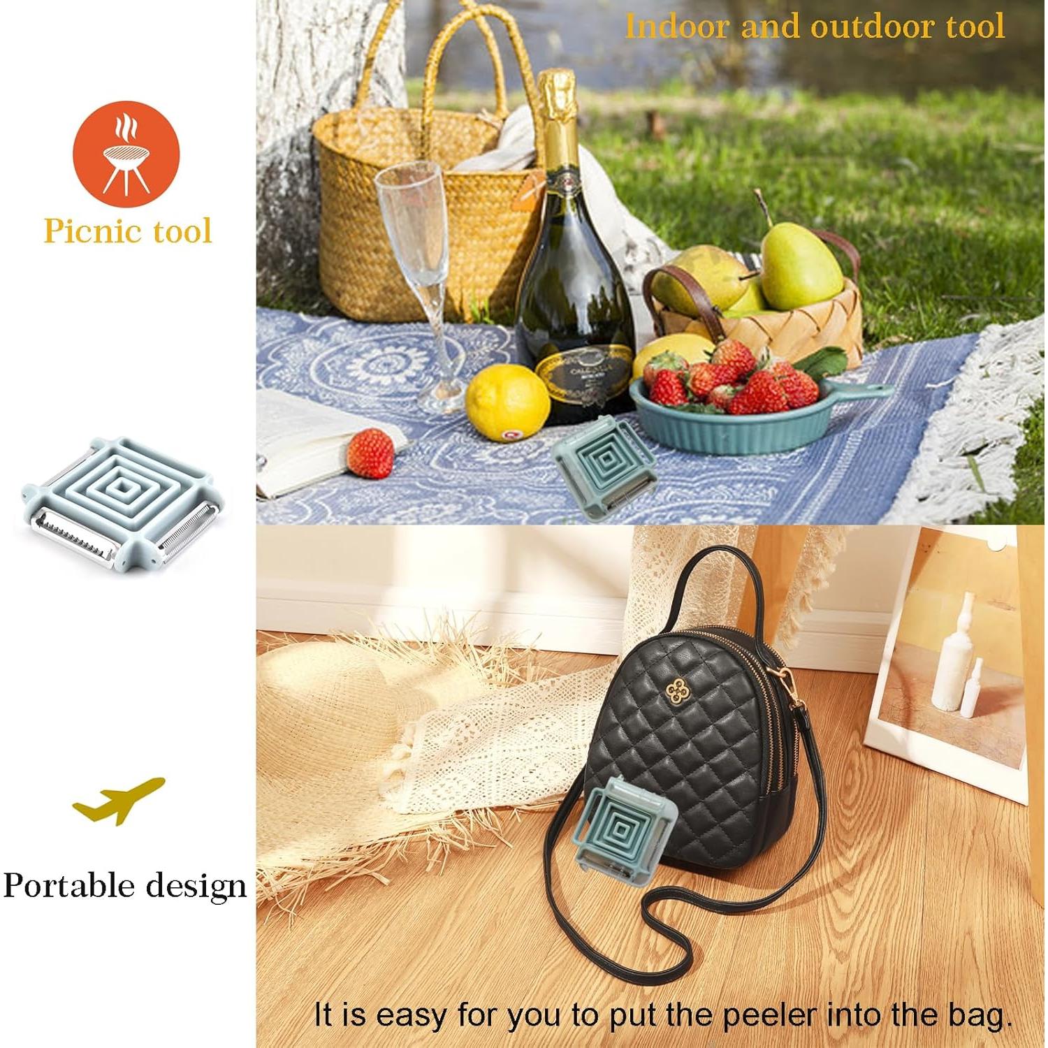 Pelador de Verduras Portátil Dokpod con 3 Cuchillas de Acero Inox