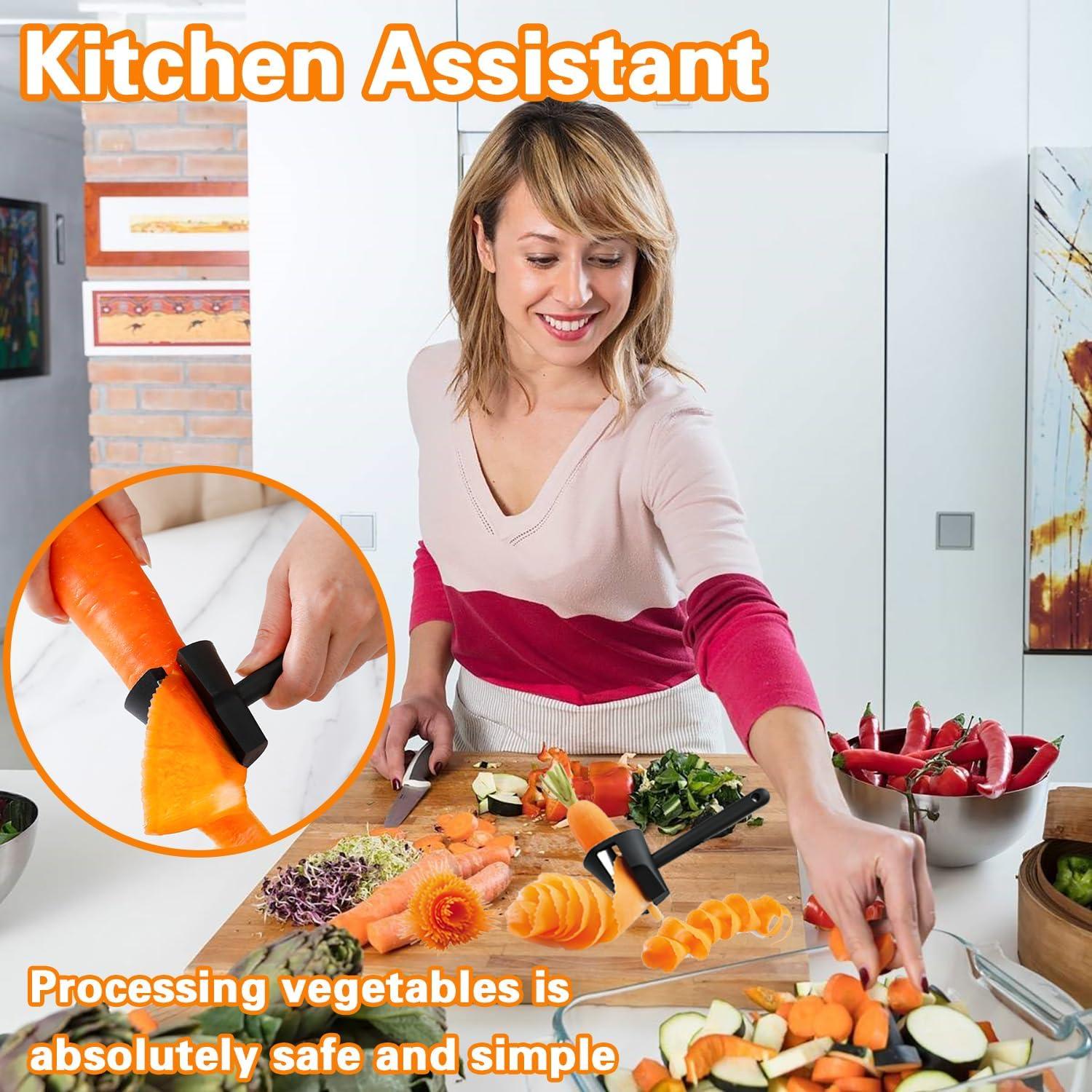 Cortador Espiral de Verduras Bntyok JHQ-1 2 Pcs Negro