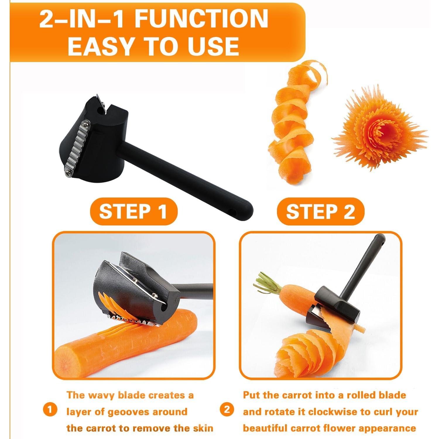 Cortador Espiral de Verduras Bntyok JHQ-1 2 Pcs Negro