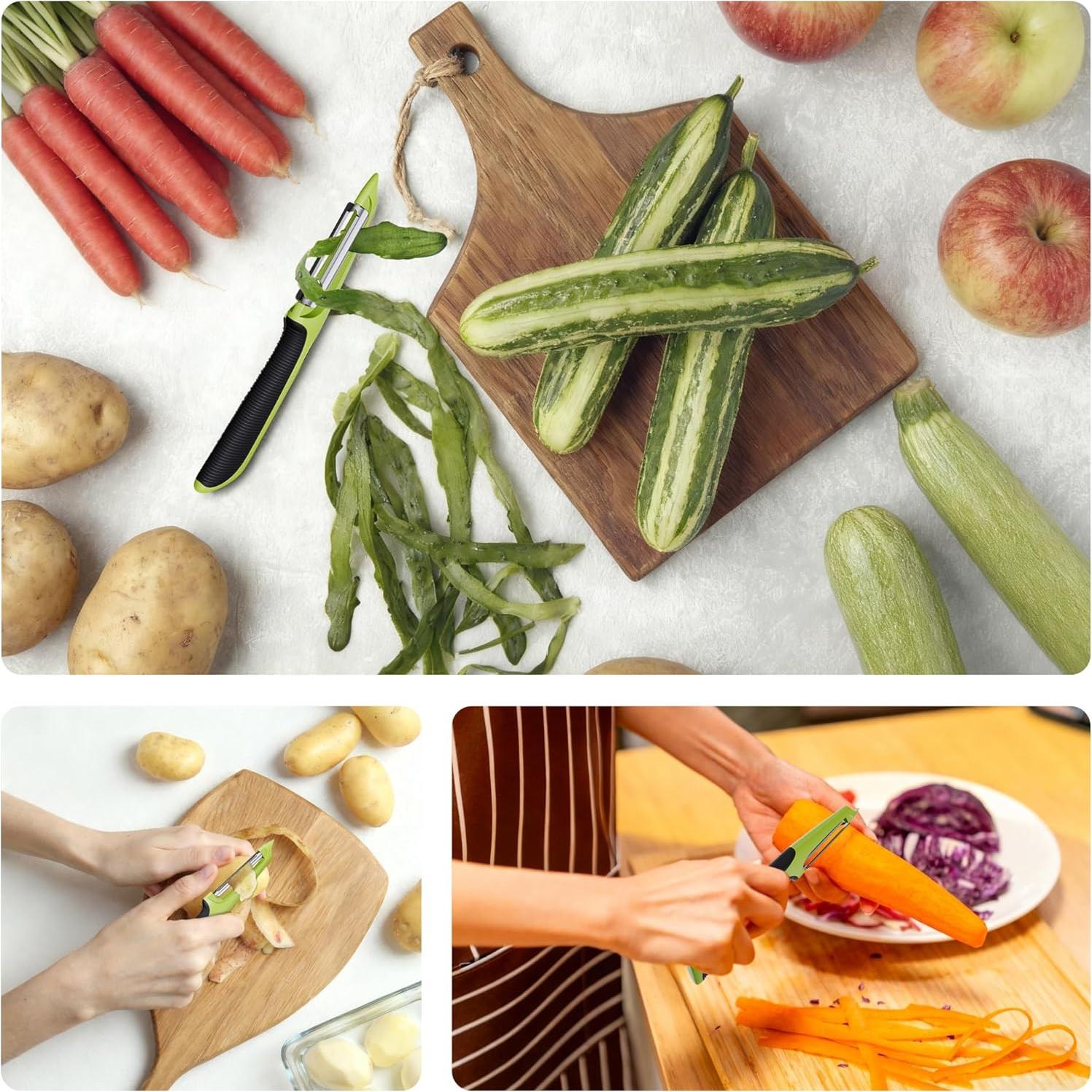 Pelador de Verduras TOAXUUL Ergonómico Antideslizante Verde