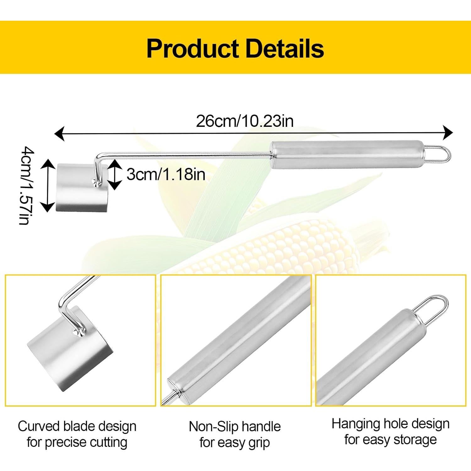 Juego de Pelador y Desgranador de Maíz YFANITI - Acero Inoxidable