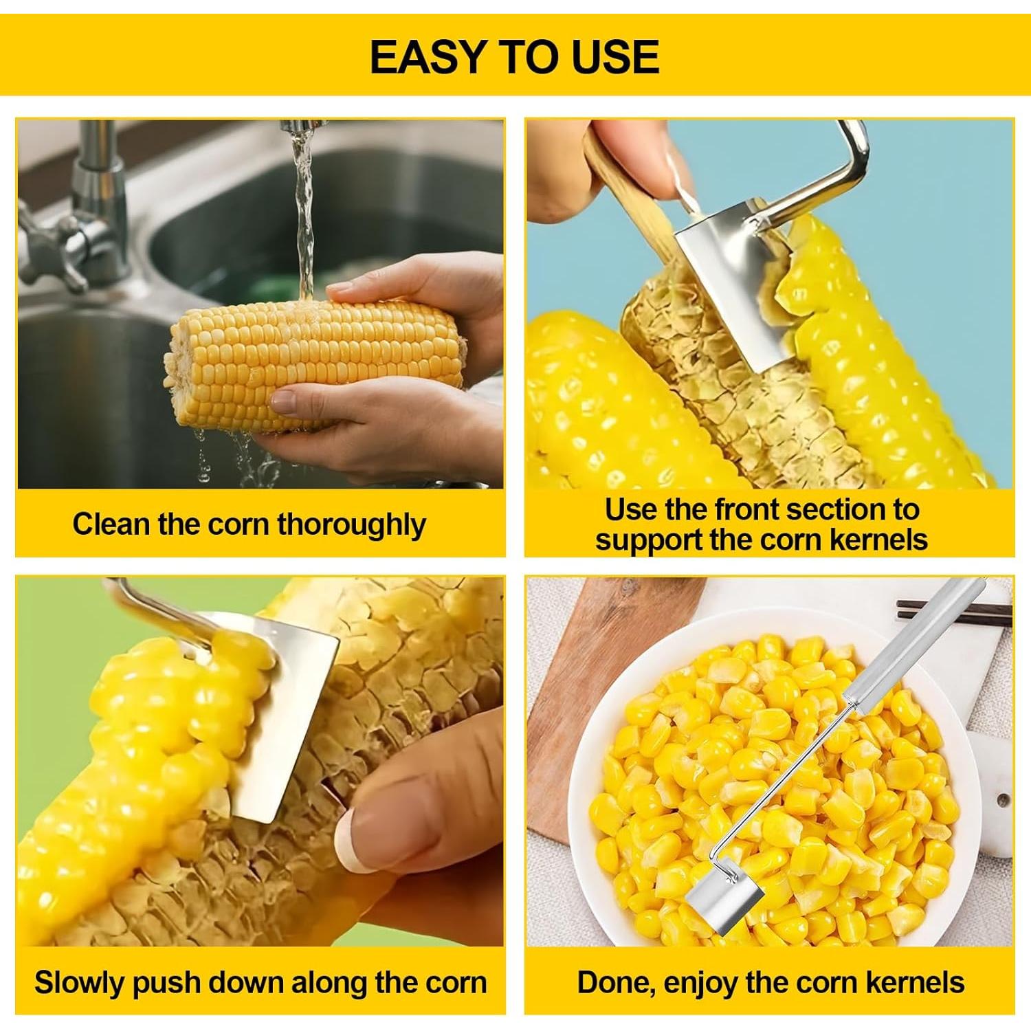 Juego de Pelador y Desgranador de Maíz YFANITI - Acero Inoxidable