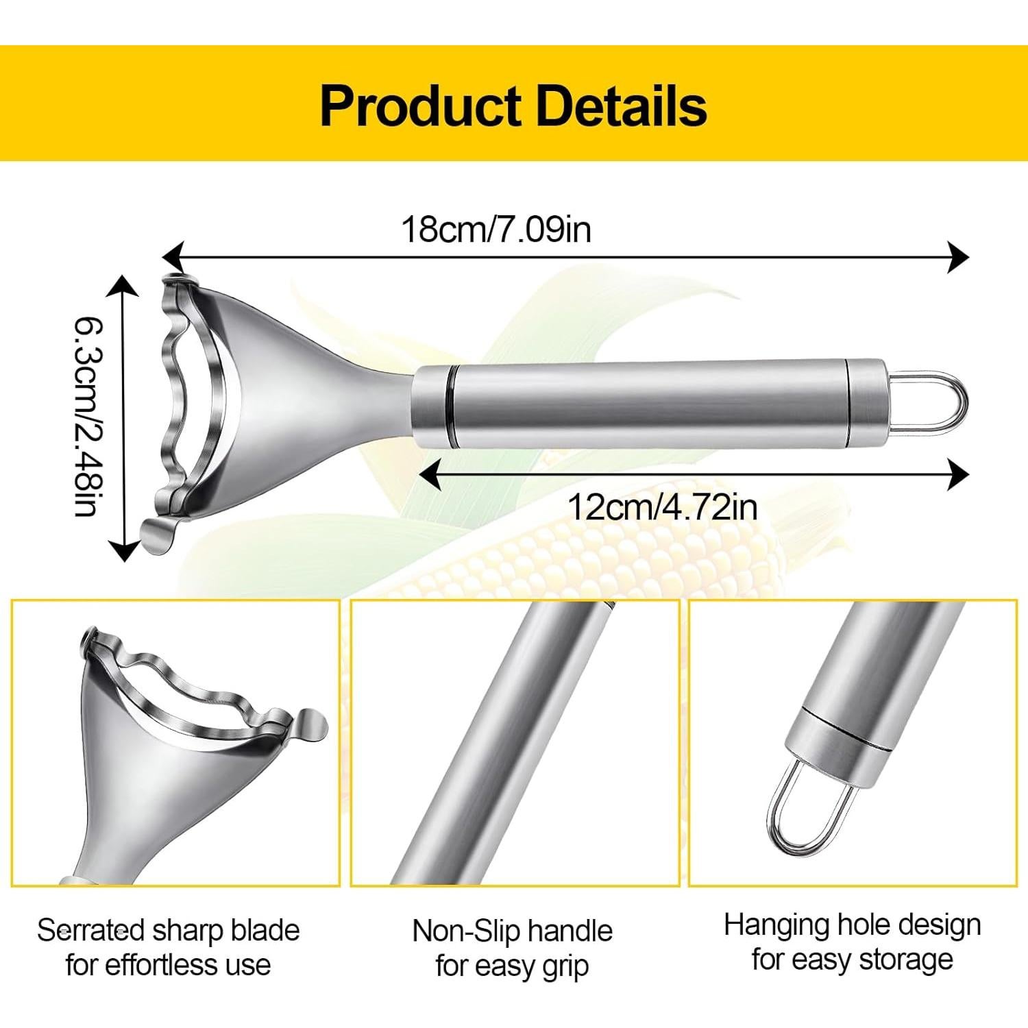 Juego de Pelador y Desgranador de Maíz YFANITI - Acero Inoxidable