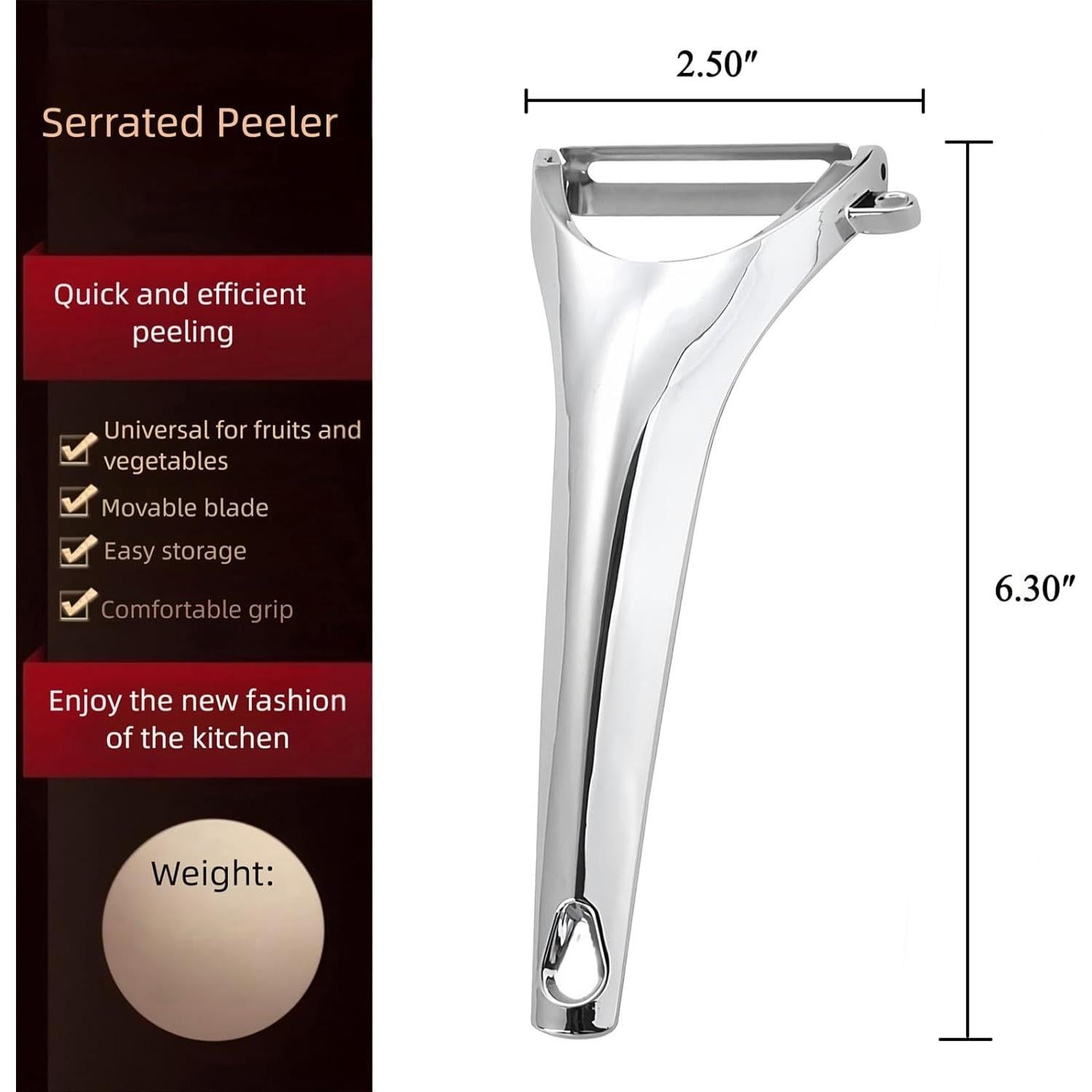 Pelador de Acero Inoxidable ANMIOU Y Pro Ergonómico 16 cm