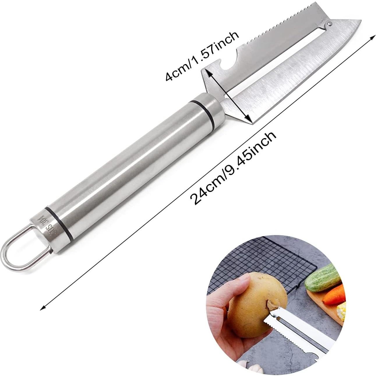 Cuchillo Multifuncional Honbay de Acero Inoxidable 24 cm