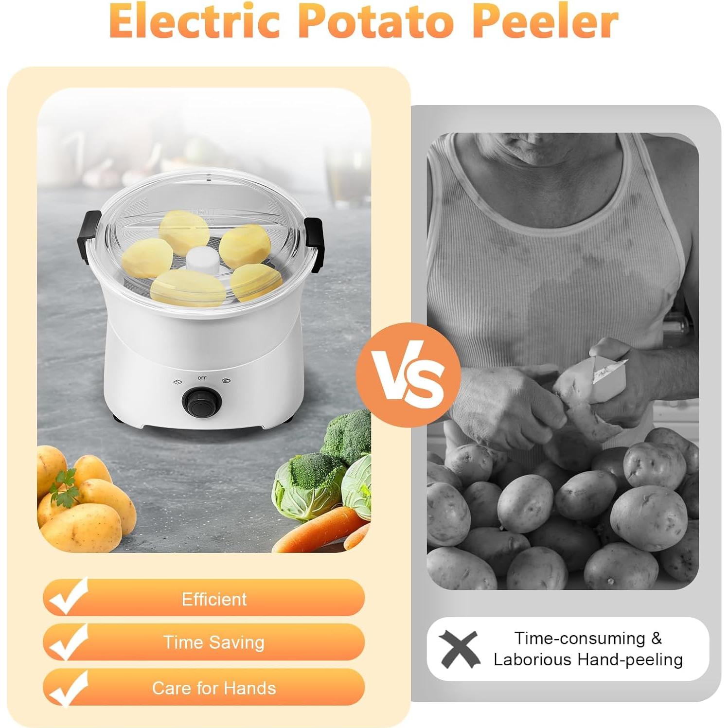 Pelador de Patatas Eléctrico Choayun 85W Automático Blanco