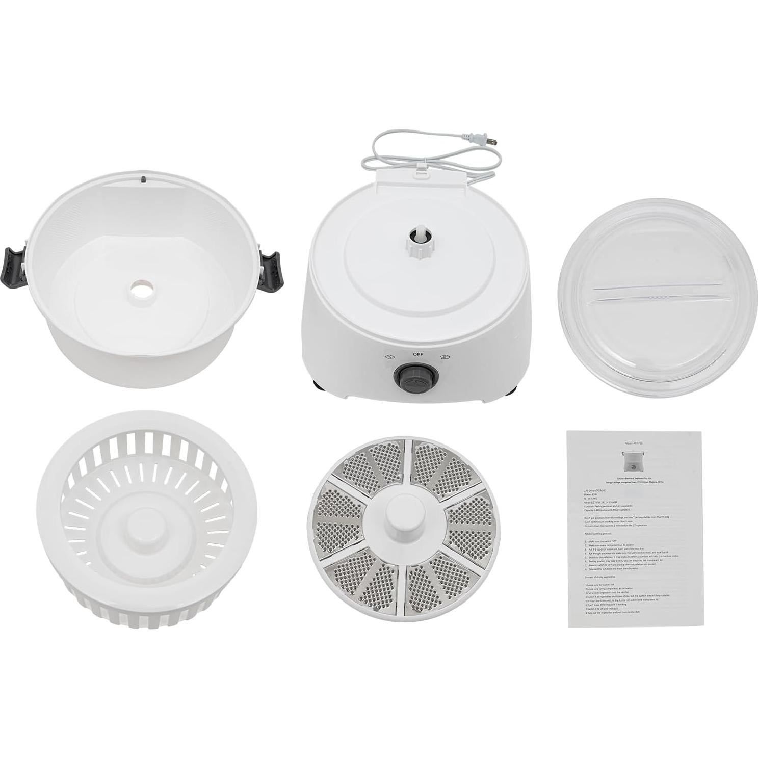 Pelador de Patatas Eléctrico Choayun 85W Automático Blanco