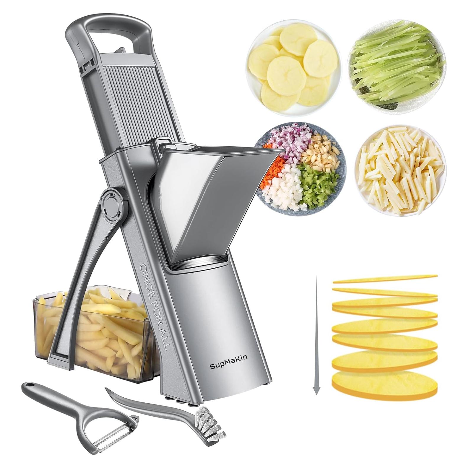 Cortadora Mandolina SupMaKin Ajustable para Verduras Gris