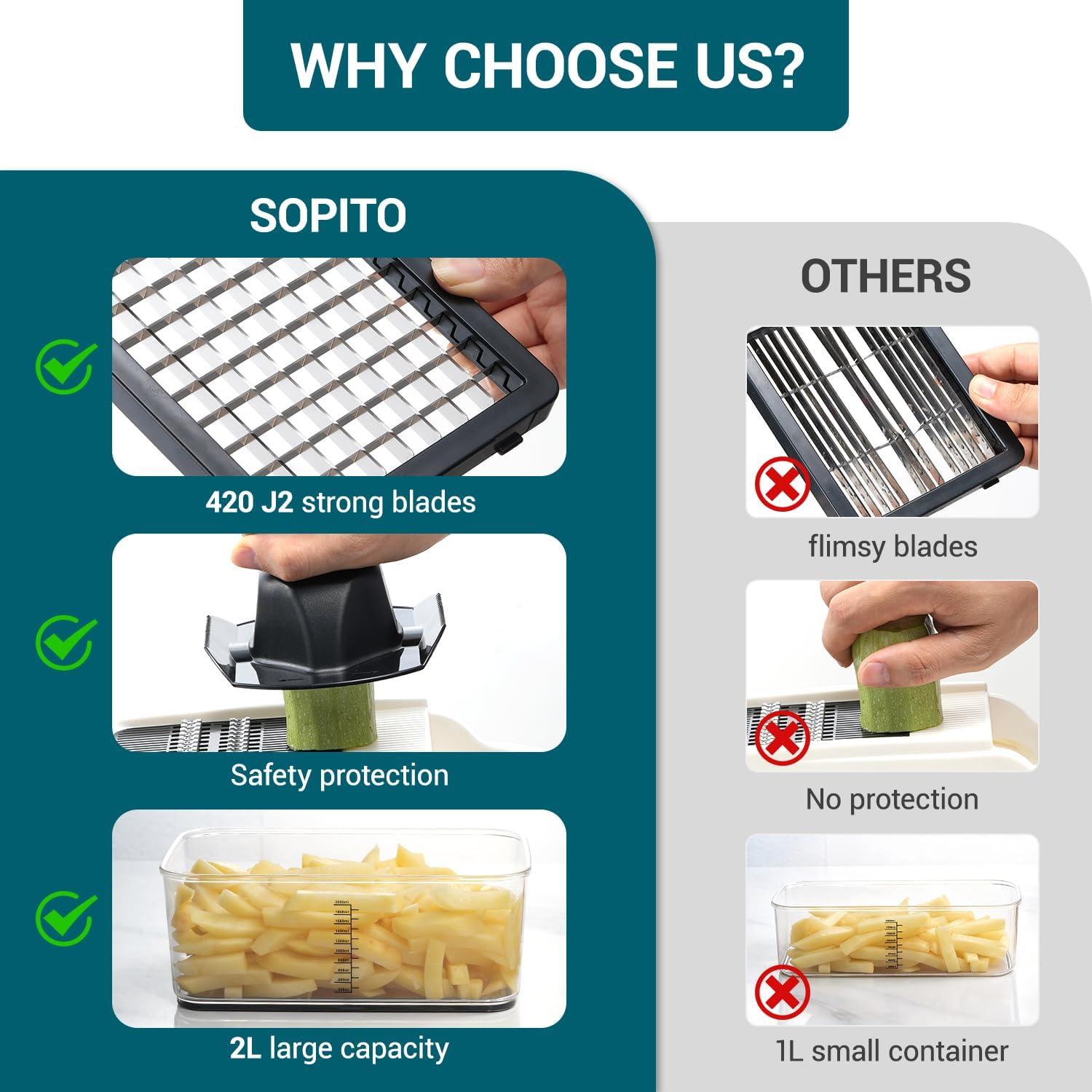 Cortador de Verduras Sopito 6 Cuchillas Acero Inoxidable 2L