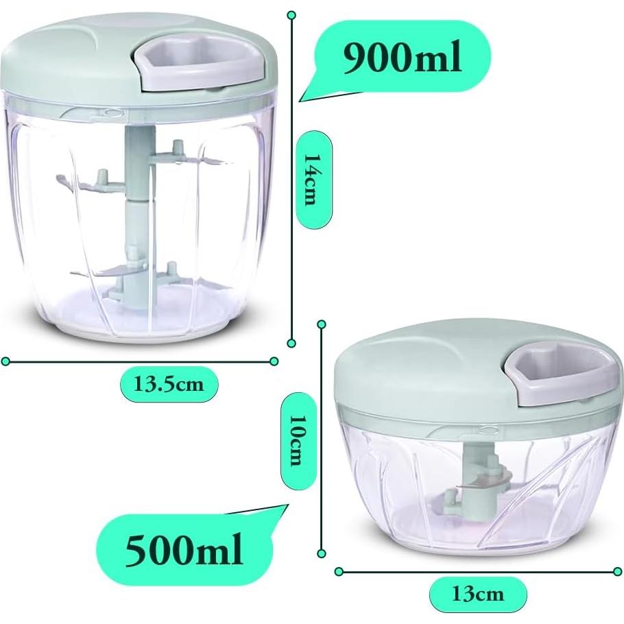Picador de Verduras Manual Genérico 900ml Verde - Procesador de Alimentos