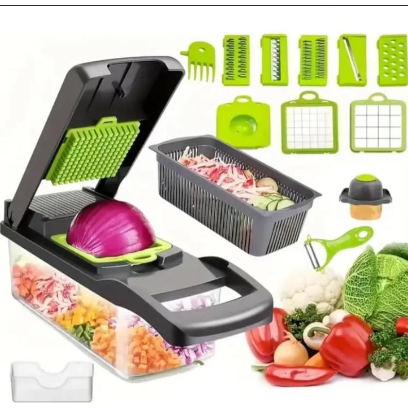 Cortador de Verduras 16 en 1 Genérico con Contenedor y Cuchillas