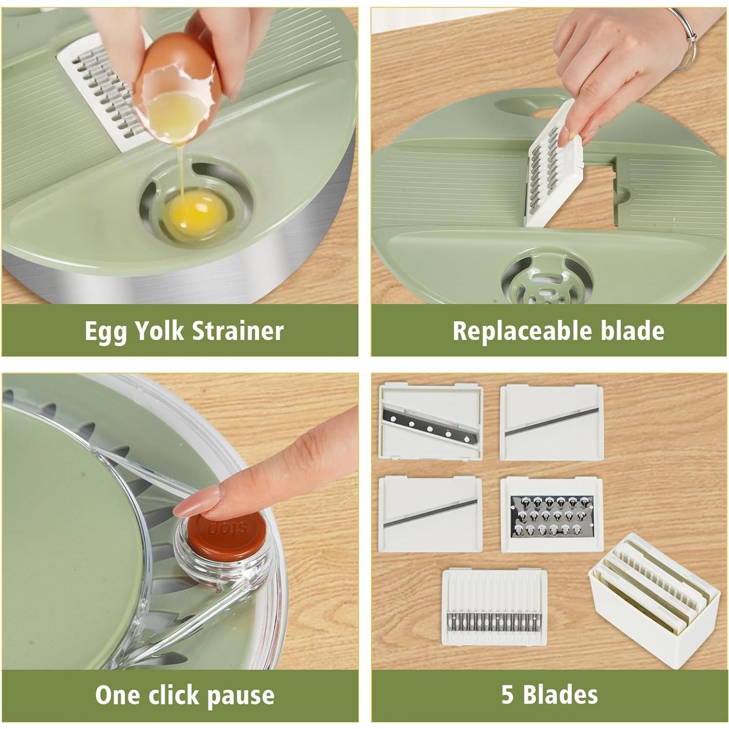 Escurridor de Ensalada SODPE Acero Inoxidable 4.5L 5 Cuchillas