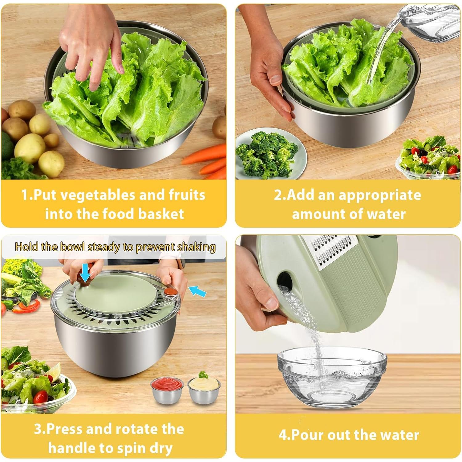 Escurridor de Ensalada SODPE Acero Inoxidable 4.5L 5 Cuchillas