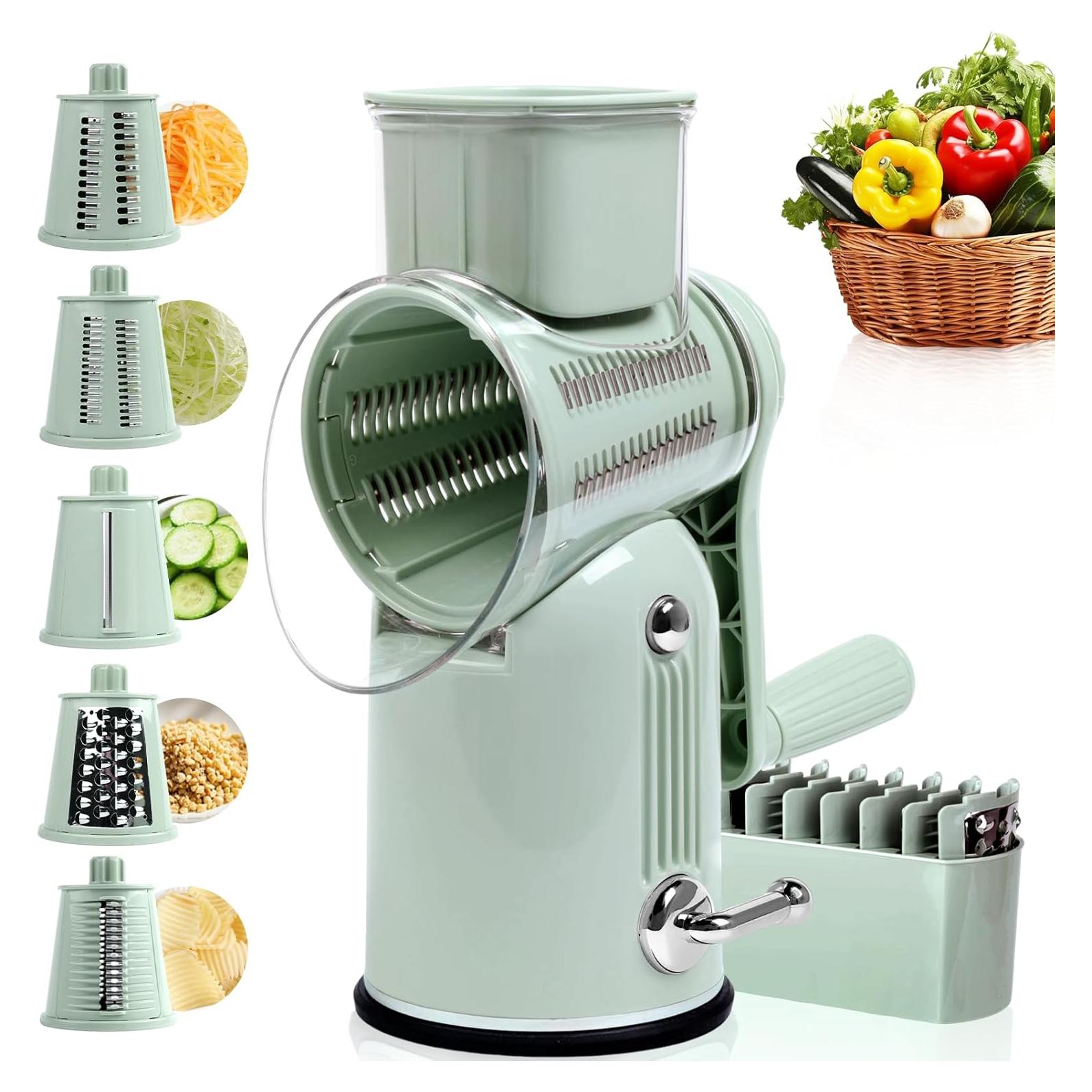 Rallador de Queso Rotativo Fooyoubei 5 en 1 con Cuchillas