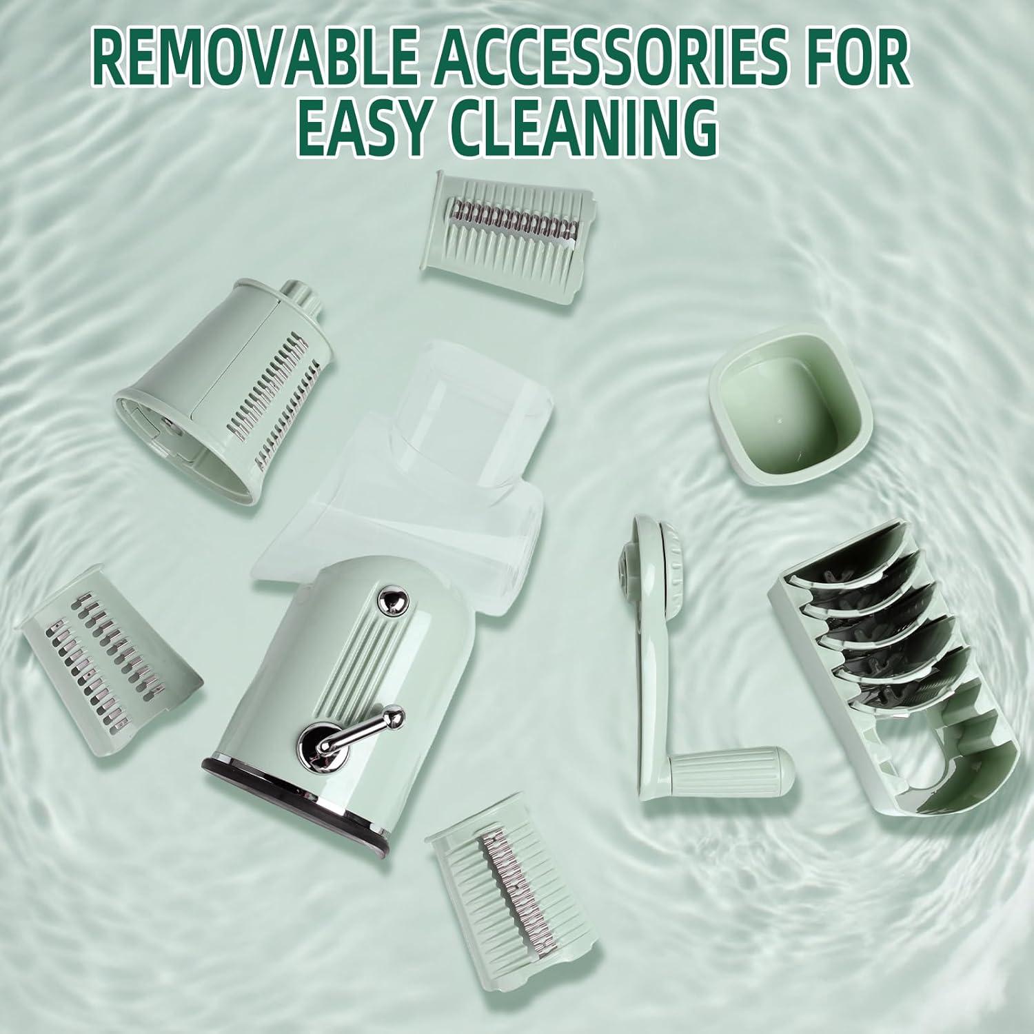 Rallador de Queso Rotativo Fooyoubei 5 en 1 con Cuchillas