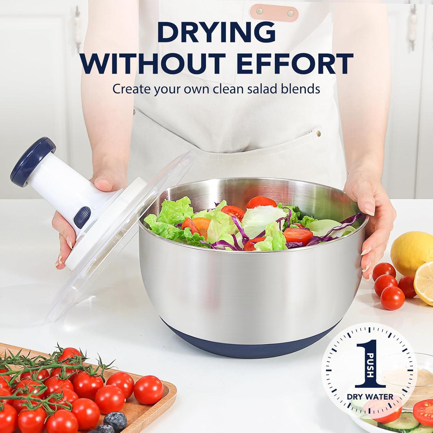 Juego de Picadora y Centrifugadora Rorence 5QT Acero Inoxidable