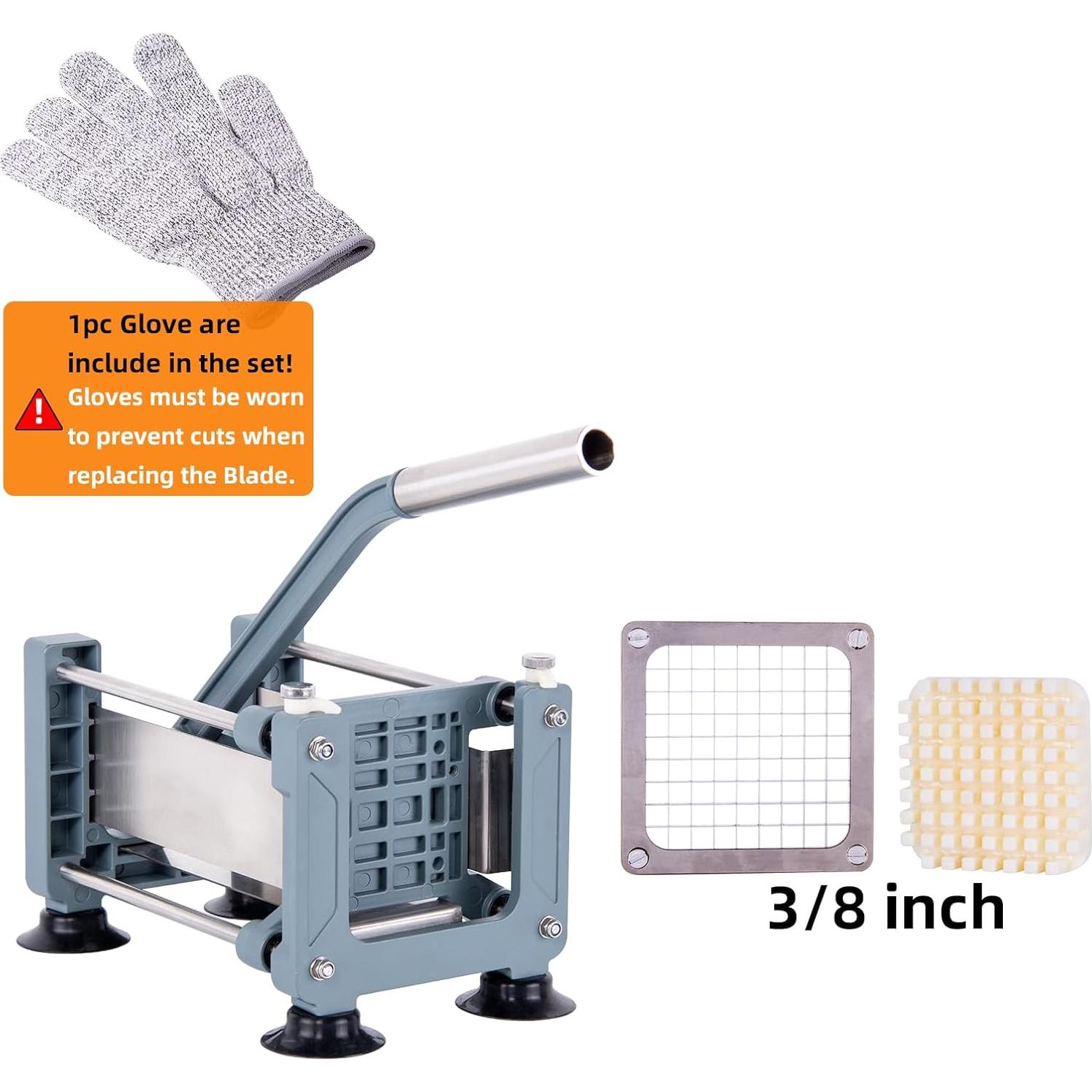 Cortador de Papas Fritas Rismanor Verde Acero Inoxidable 3 Grosores