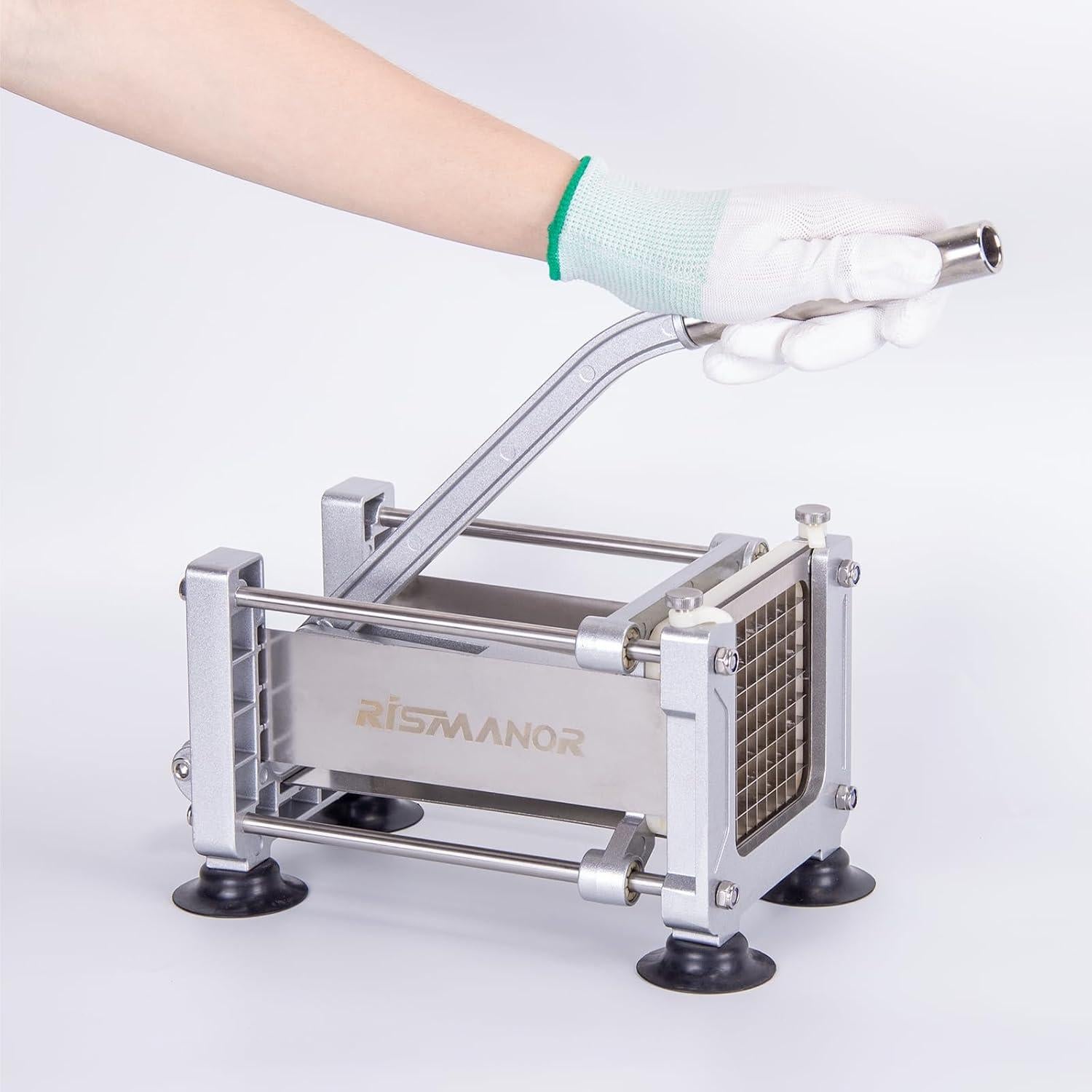 Cortador de Papas Fritas Rismanor Verde Acero Inoxidable 3 Grosores