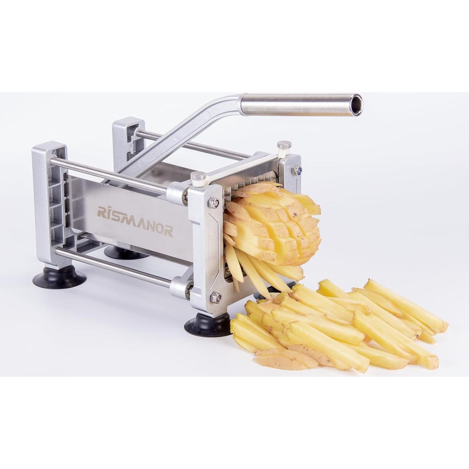 Cortador de Papas Fritas Rismanor Verde Acero Inoxidable 3 Grosores