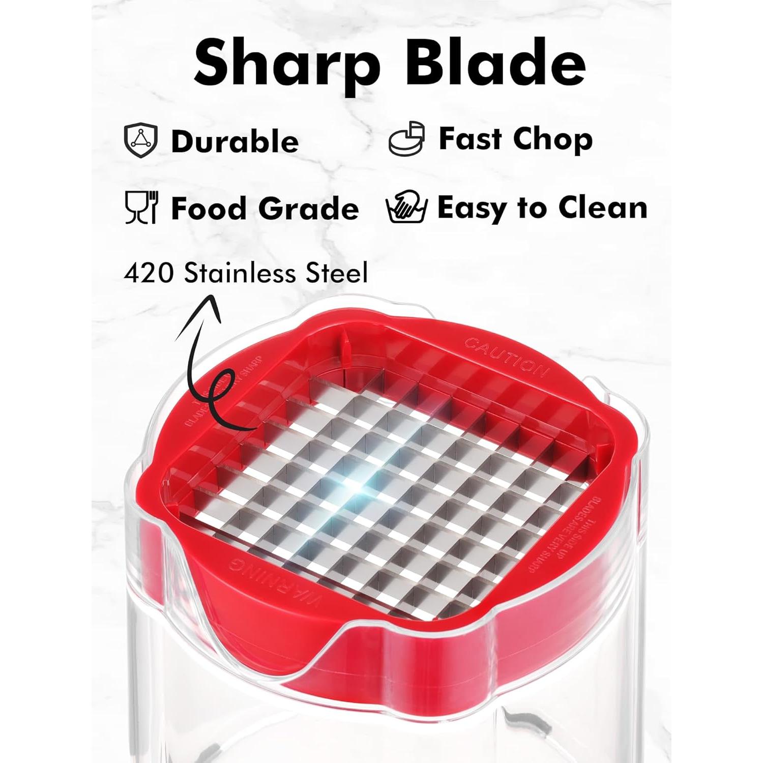 Cortador de Papas Fritas Geedel con 3 Cuchillas Intercambiables